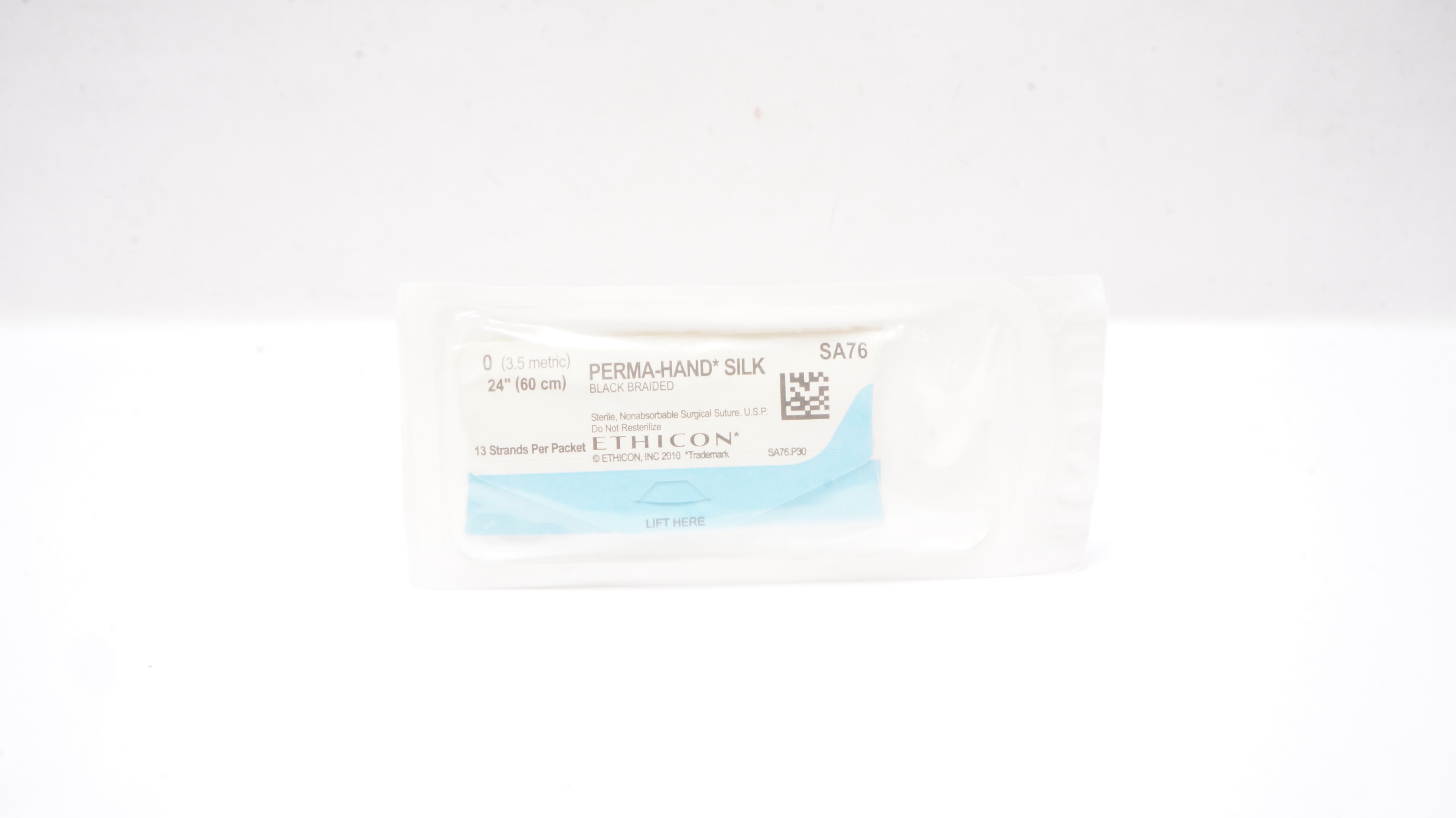 Ethicon SA76 0 Perma-Hand Silk Black Braided Surgical Stre 24 inch