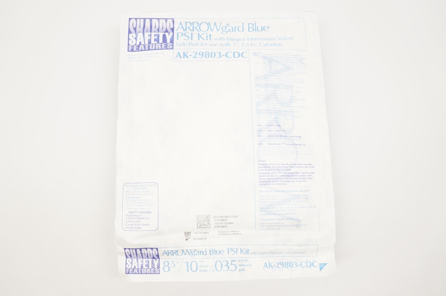 Arrow AK-29803-CDC Arrowgard Blue PSI Kit 8.5Fr. x 10cm x 0.35 inch (x)