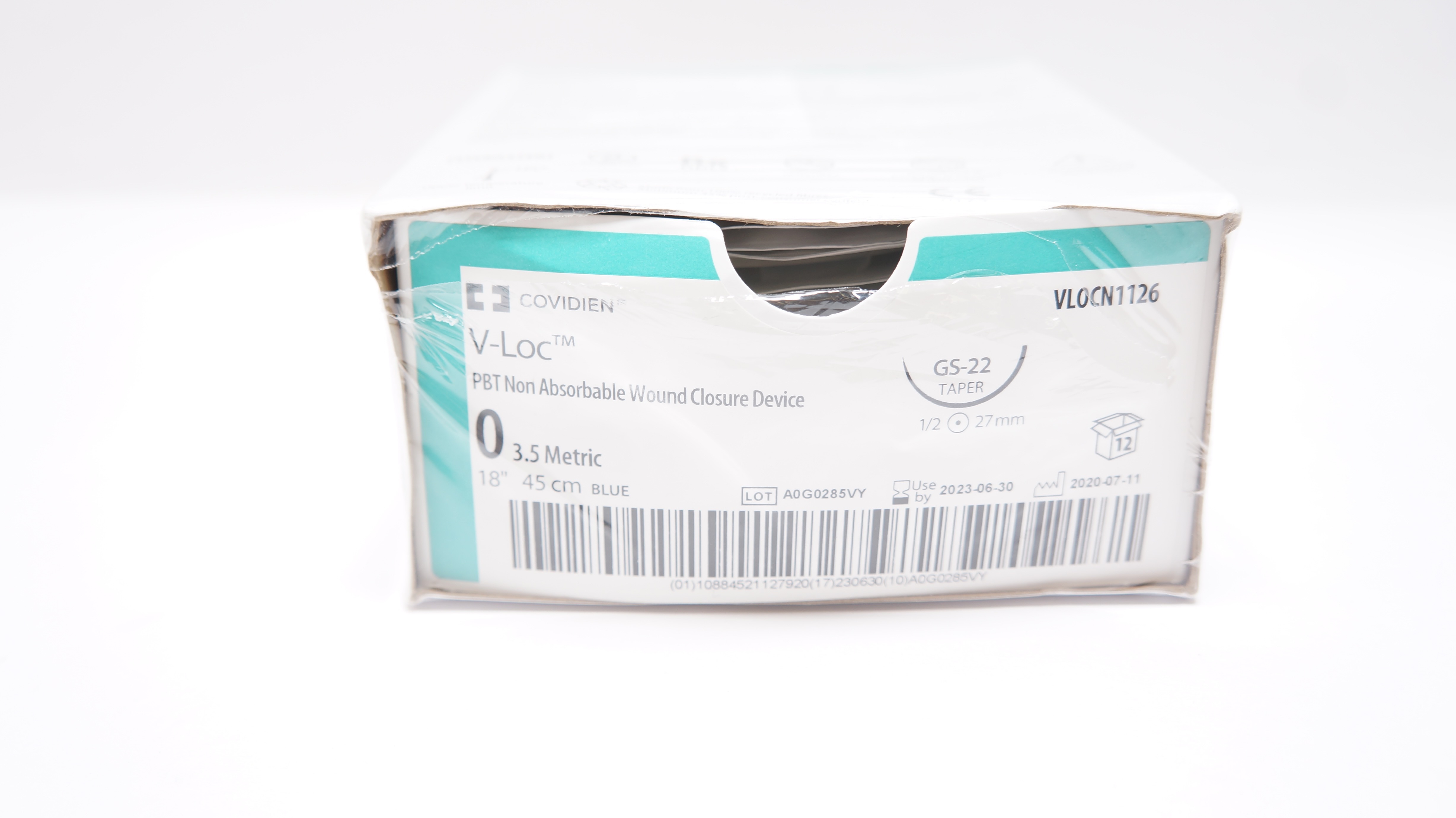 Covidien VLOCN1126 0 V-Loc PBT GS-22 Taper 1/2cc 27mm,  18inch (x) - Box of 12