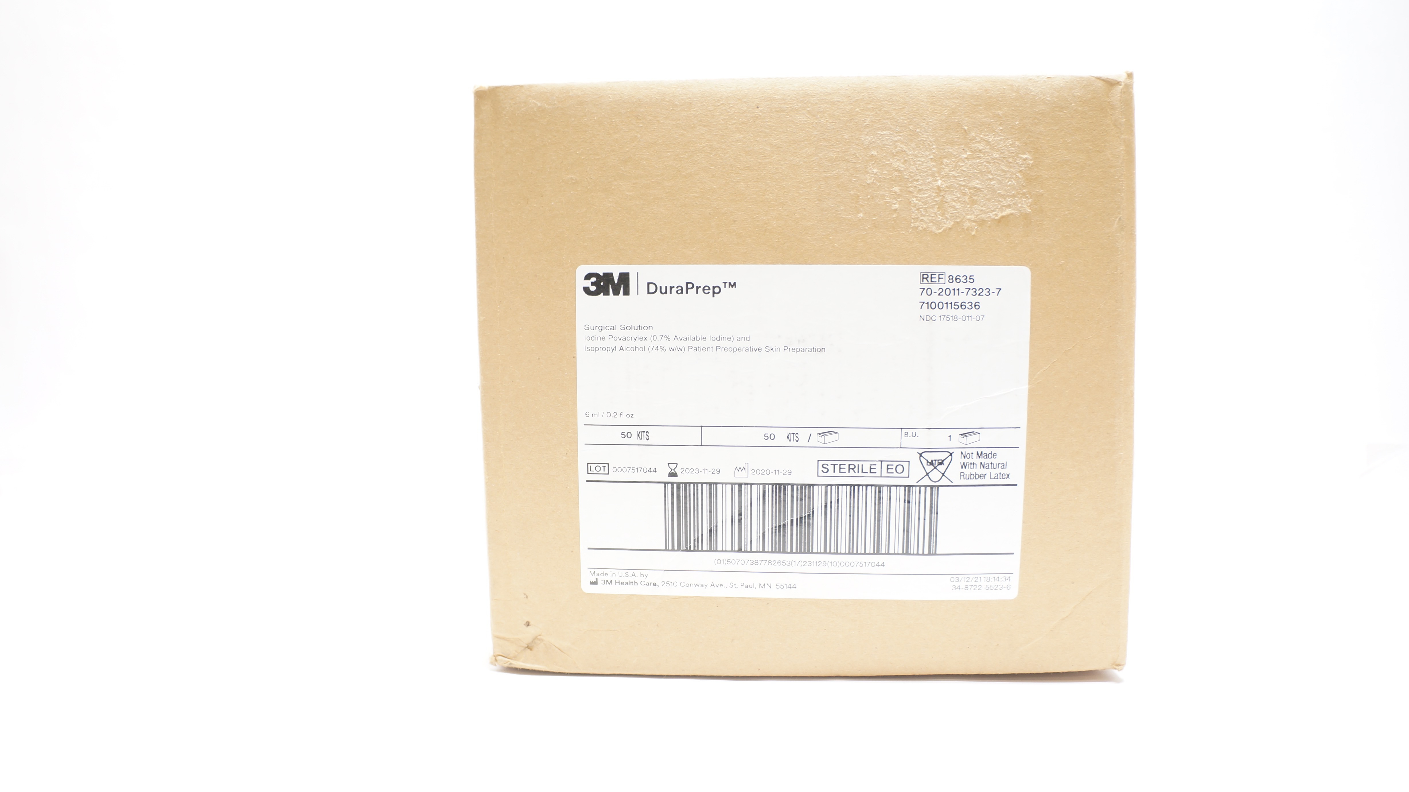 3M 8635 DuraPrep Surigical Solution 0.2fl.oz. (x)  Case of 50