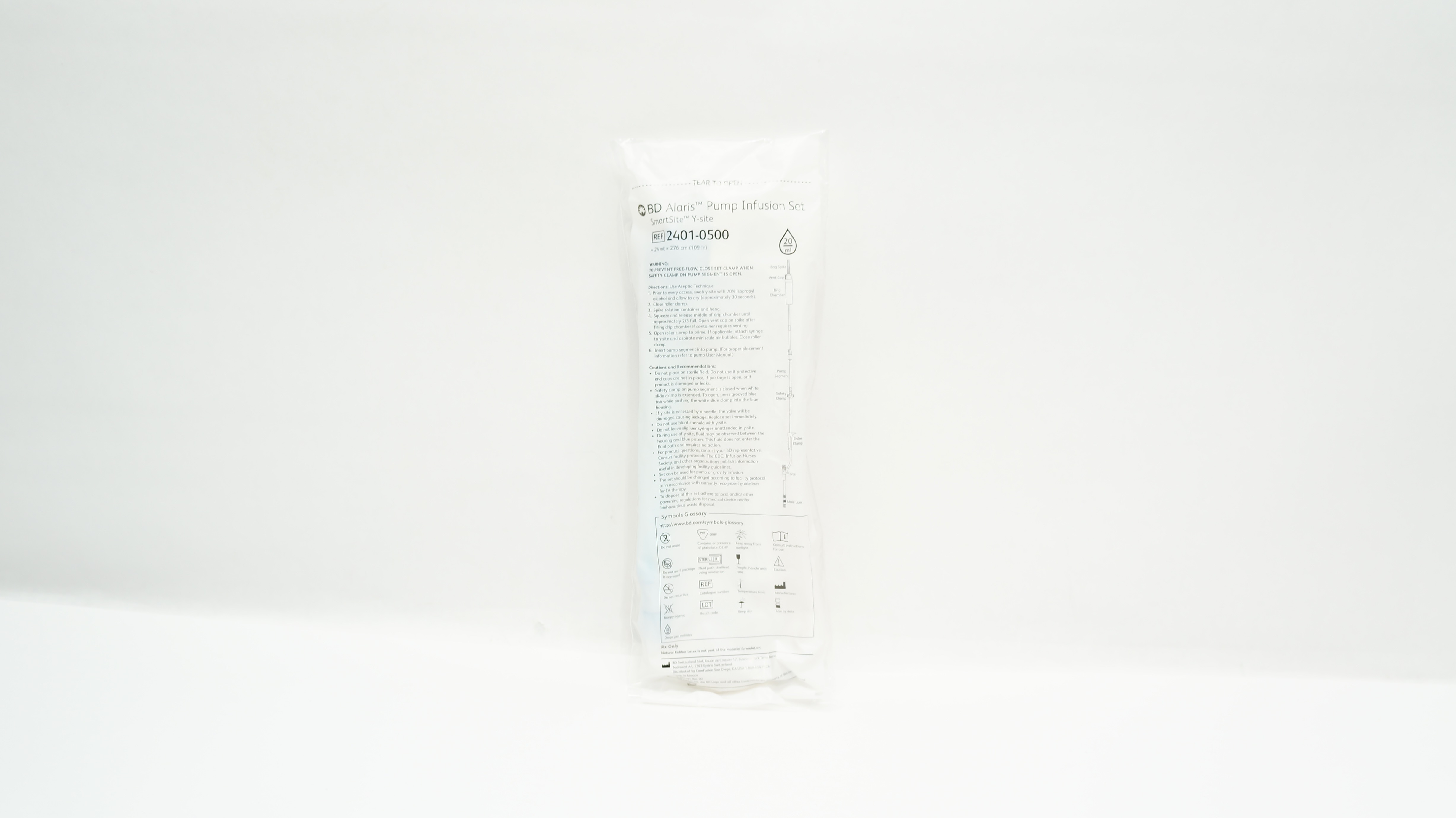 BD 2401-0500 Alaris Pump Infusion Set 24ml x 109inch 20Drops/mL (x)