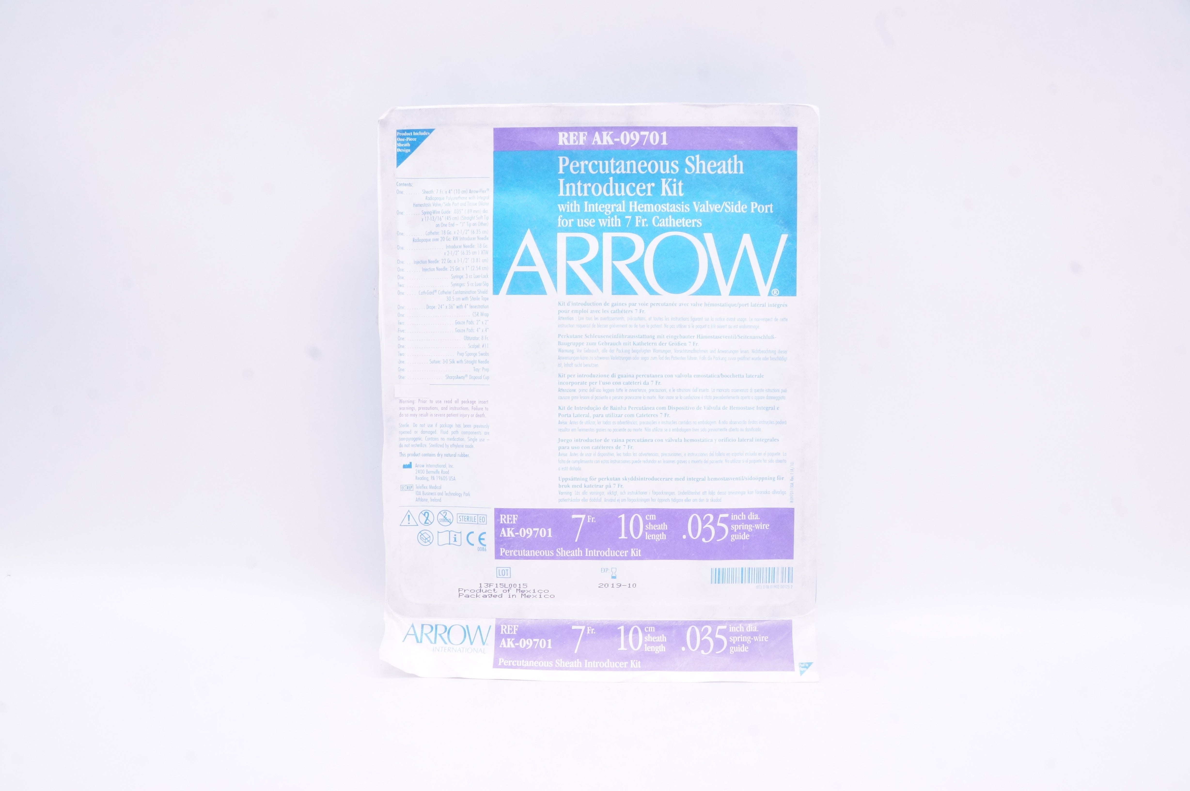 Arrow AK-09701 Percutaneous Sheath Introducer Kit 7Fr (x)