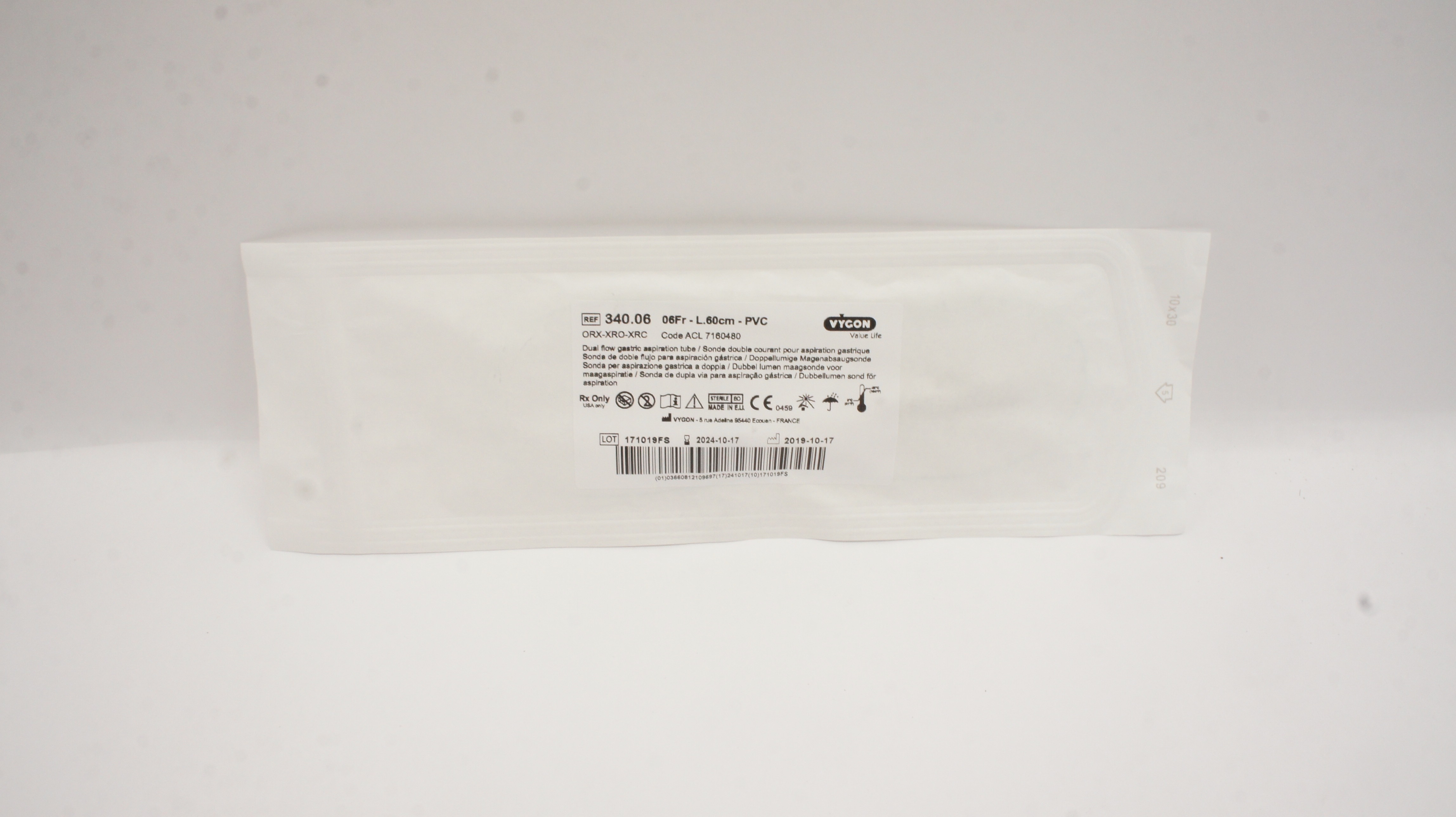 Vycon 340.06 Double Lumen Gastric Tube 06Fr - L. 60cm