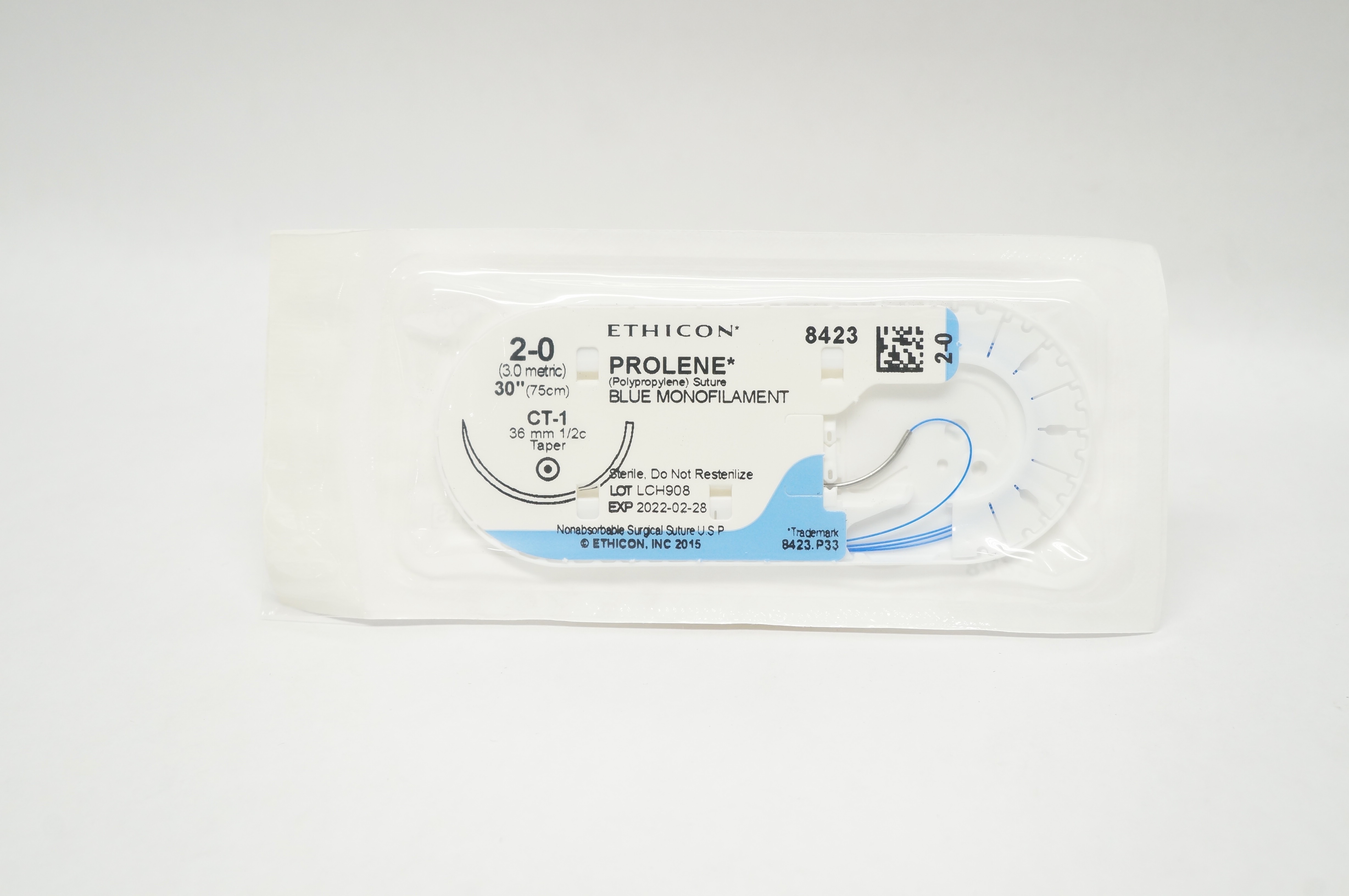 Ethicon 8423 2-0 PROLENE CT-1 36mm 1/2c Taper 30inch (x)