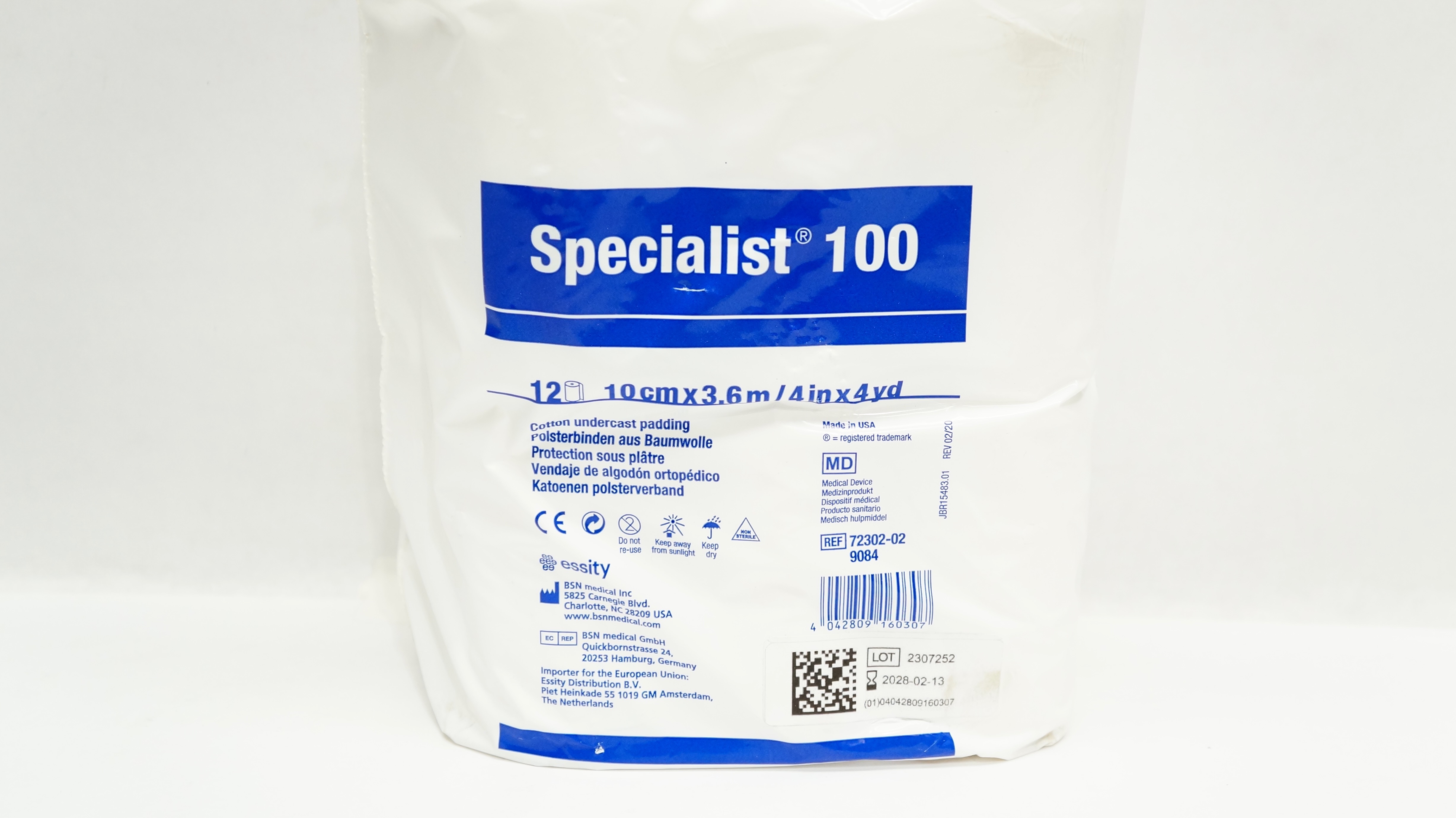 BSN Medical 72302-02 Specialist 100 Undercast Padding 4inch x 4yd - Pack of 12