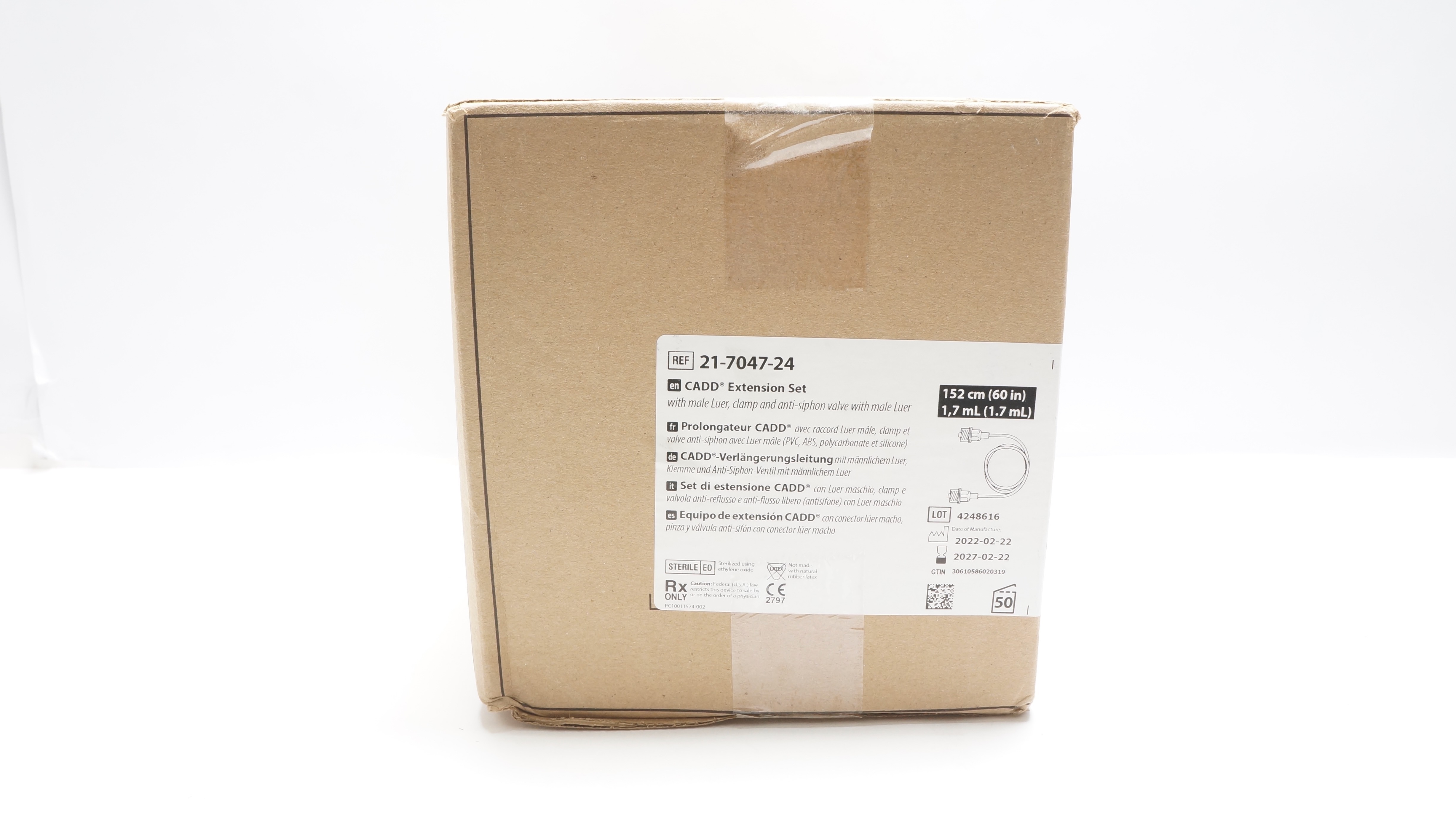 Smiths Medical 21-7047-24 CADD Extension Set 60inch x 1.7 mL - Box of 50