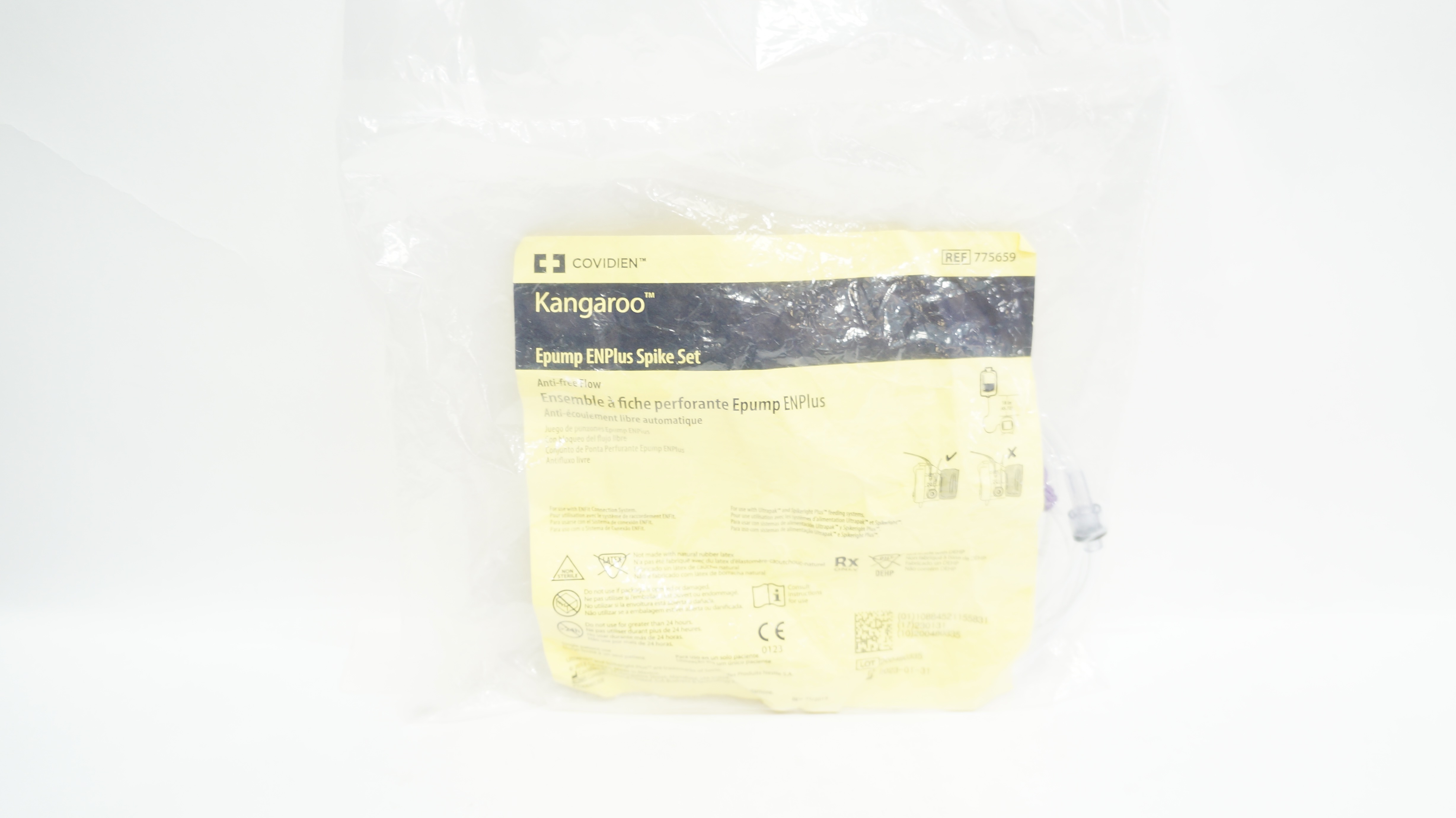 Covidien 775659 Kangaroo Epump ENPlus Spike Set Anti-Free Flow 18inch (x)