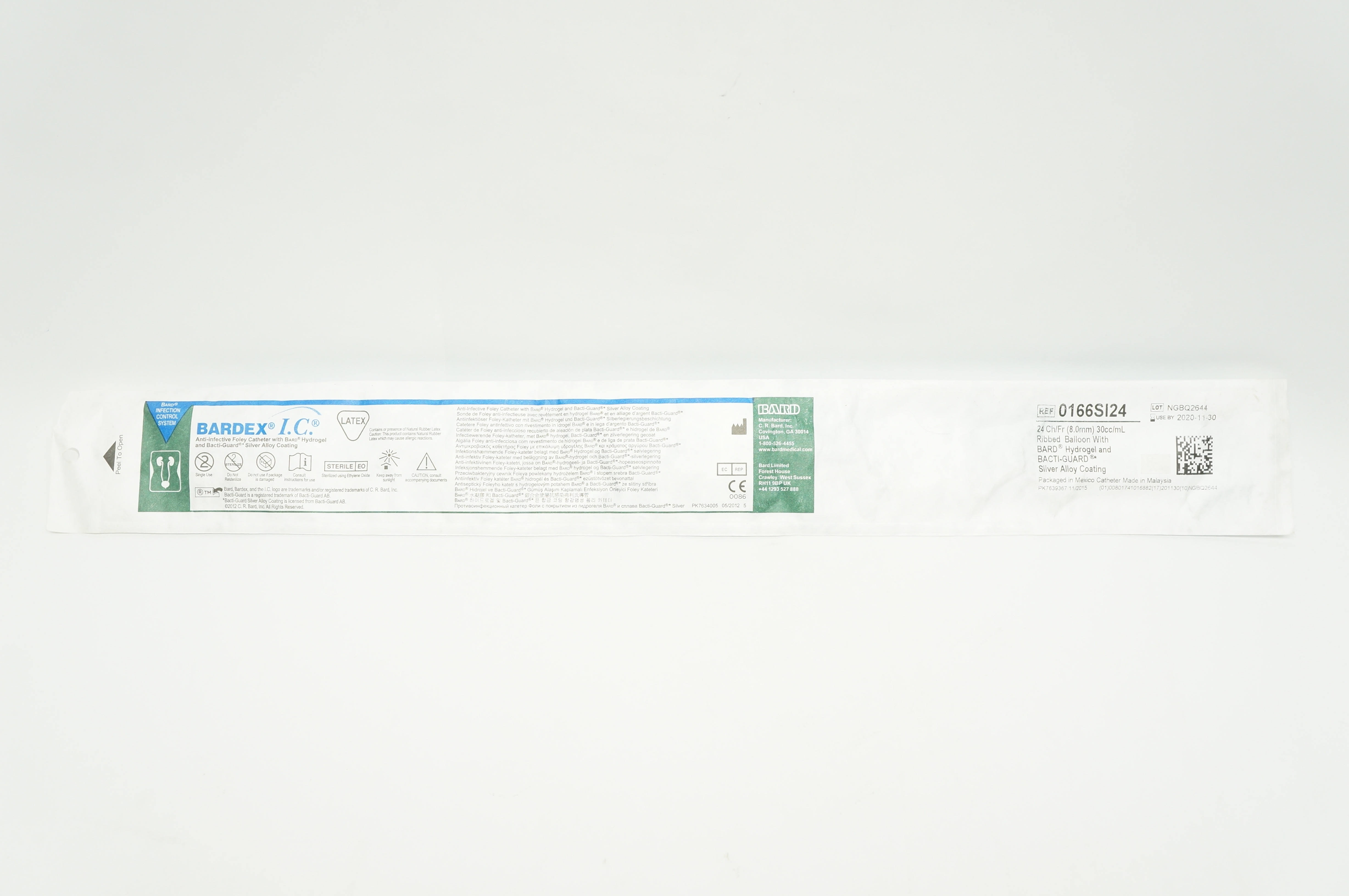 Bard 0166SI24 Bardex I.C. Anti-infective Foley Cath. 24 Ch/Fr (x)