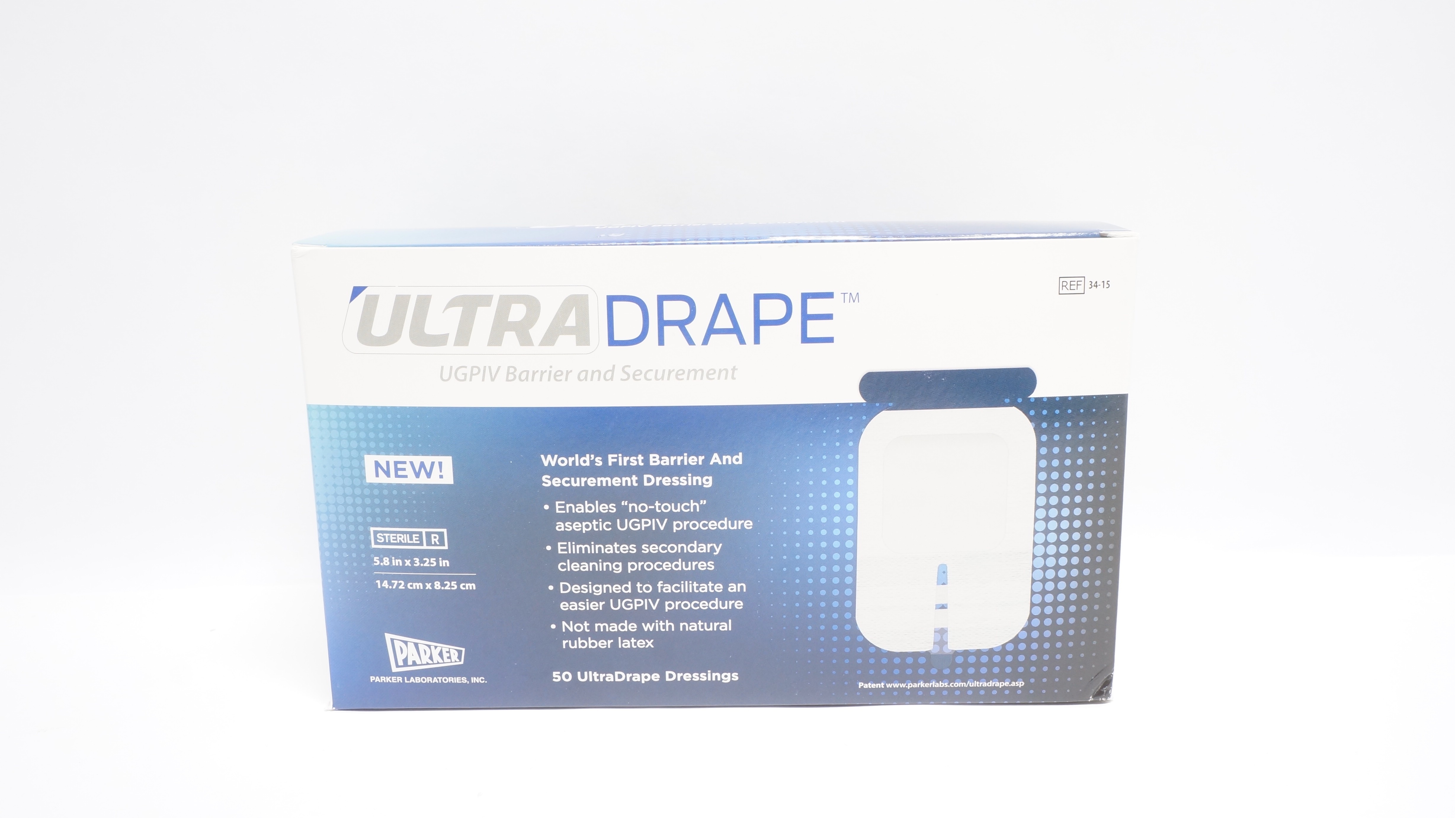 Parker 34-15 UltraDrape UGPIV Barrier &Securement 5.8 x 3.25inch (x) - Box of 20