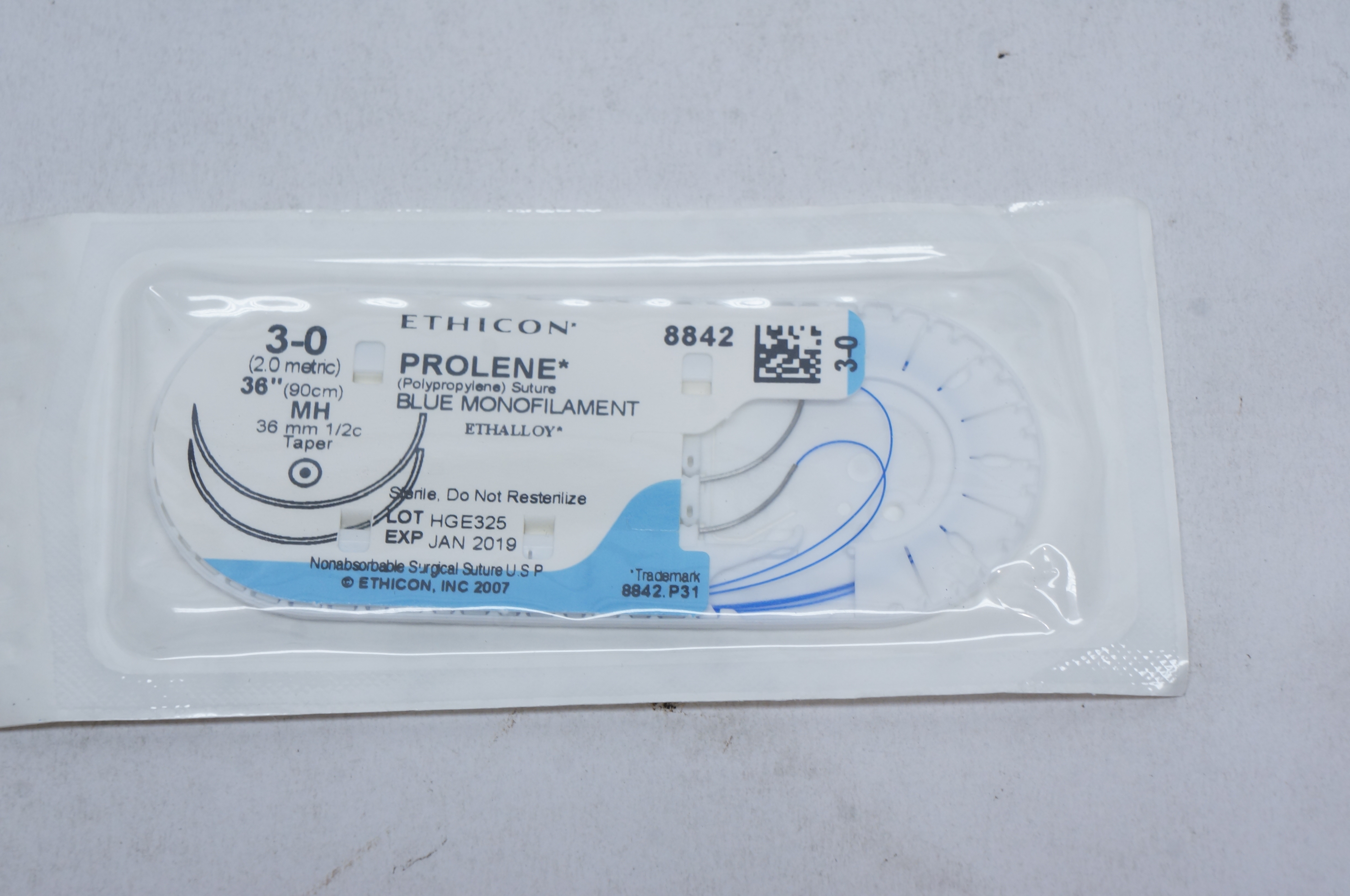 Ethicon 8842 3-0 PROLENE, MH, 36mm 1/2c Taper, 36in. (x)