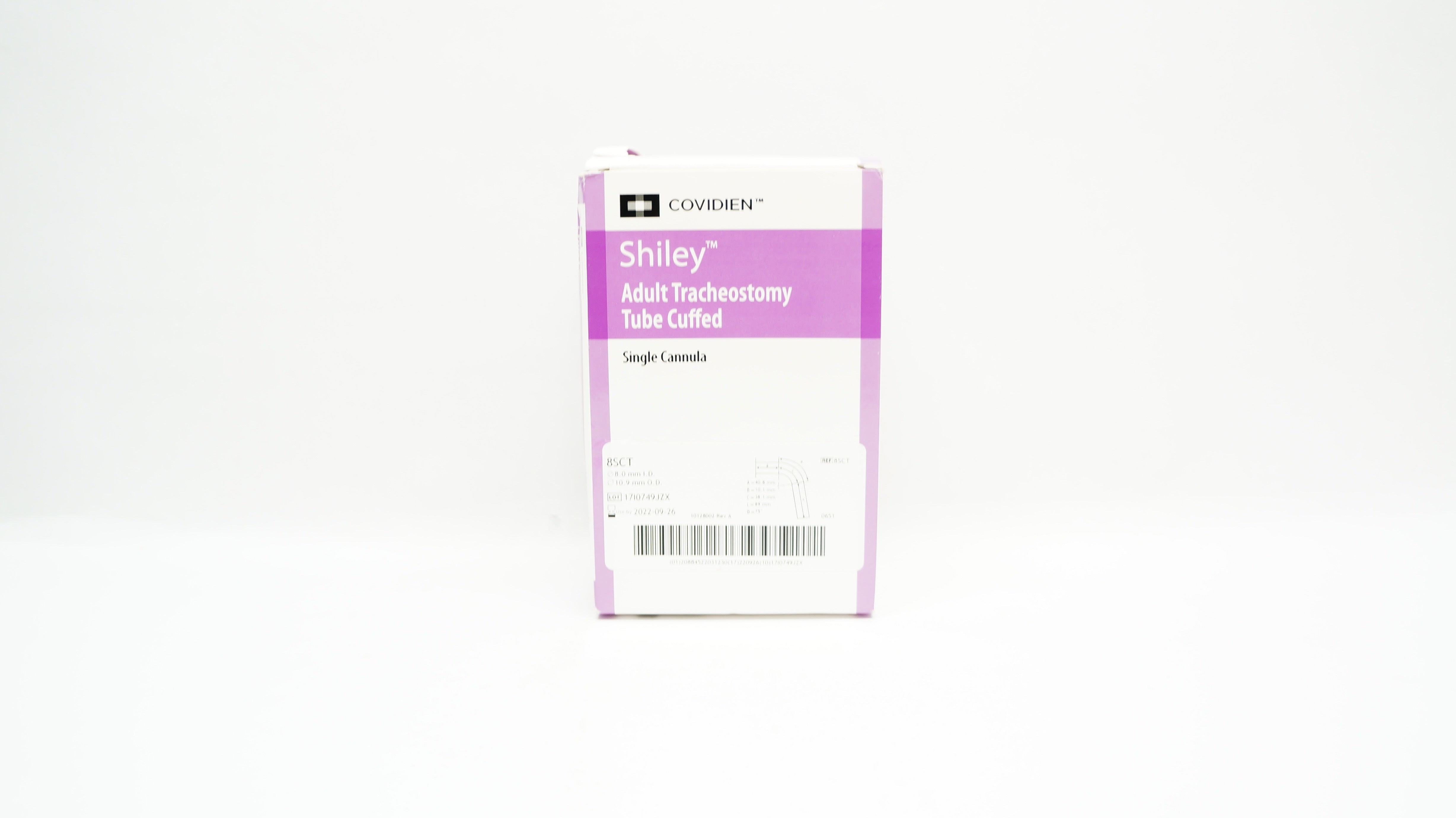 Covidien 8SCT Shiley Adult Tracheostomy Tube Cuffed 8.0mm x 10.9mm (x)