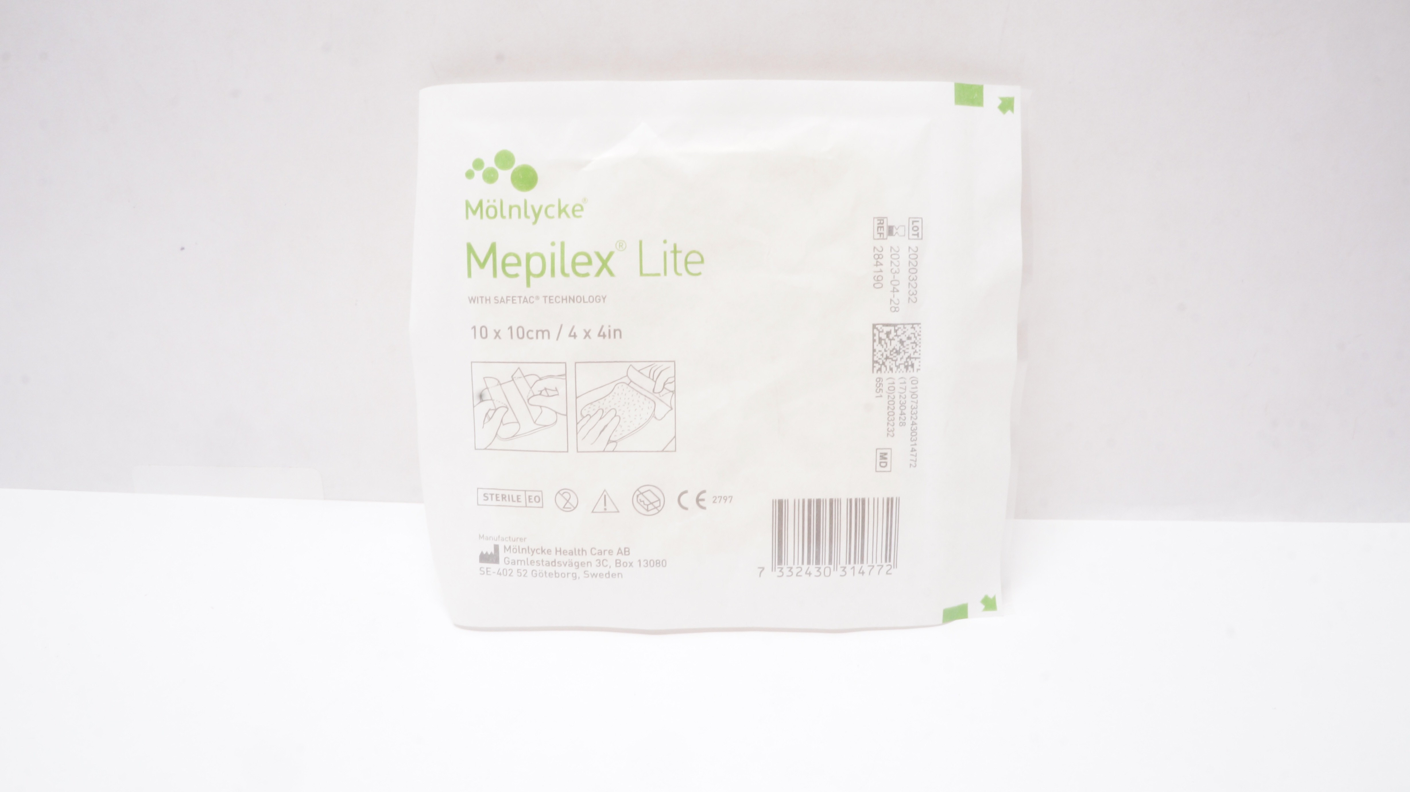 Molnlycke Health Care 284190 Mepilex Lite Dressing 4inch x 4inch (x)