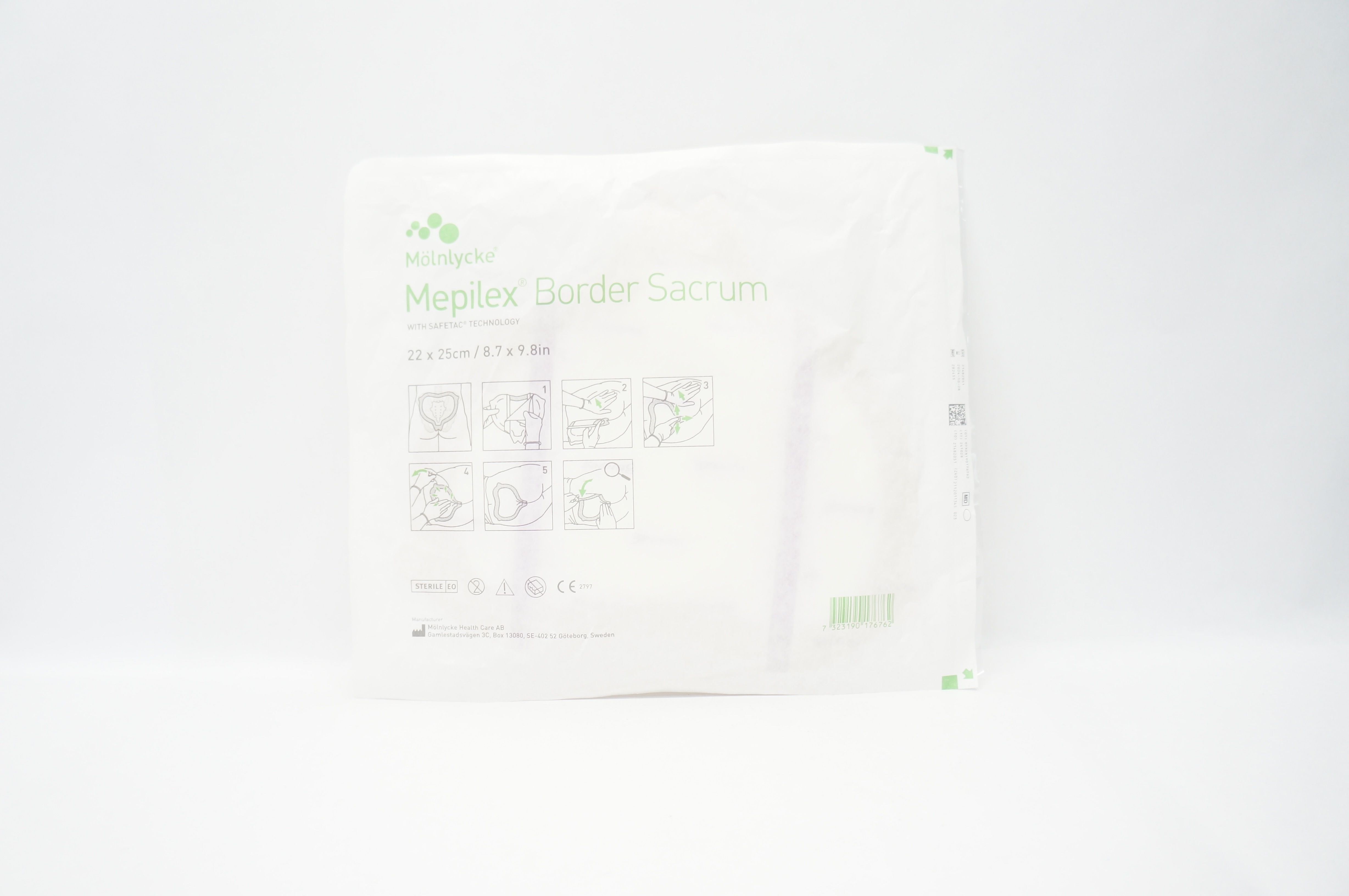 Mölnlycke 282455 Mepilex Border Sacrum Multi-layer Dressing 8.7 x 9.8inch