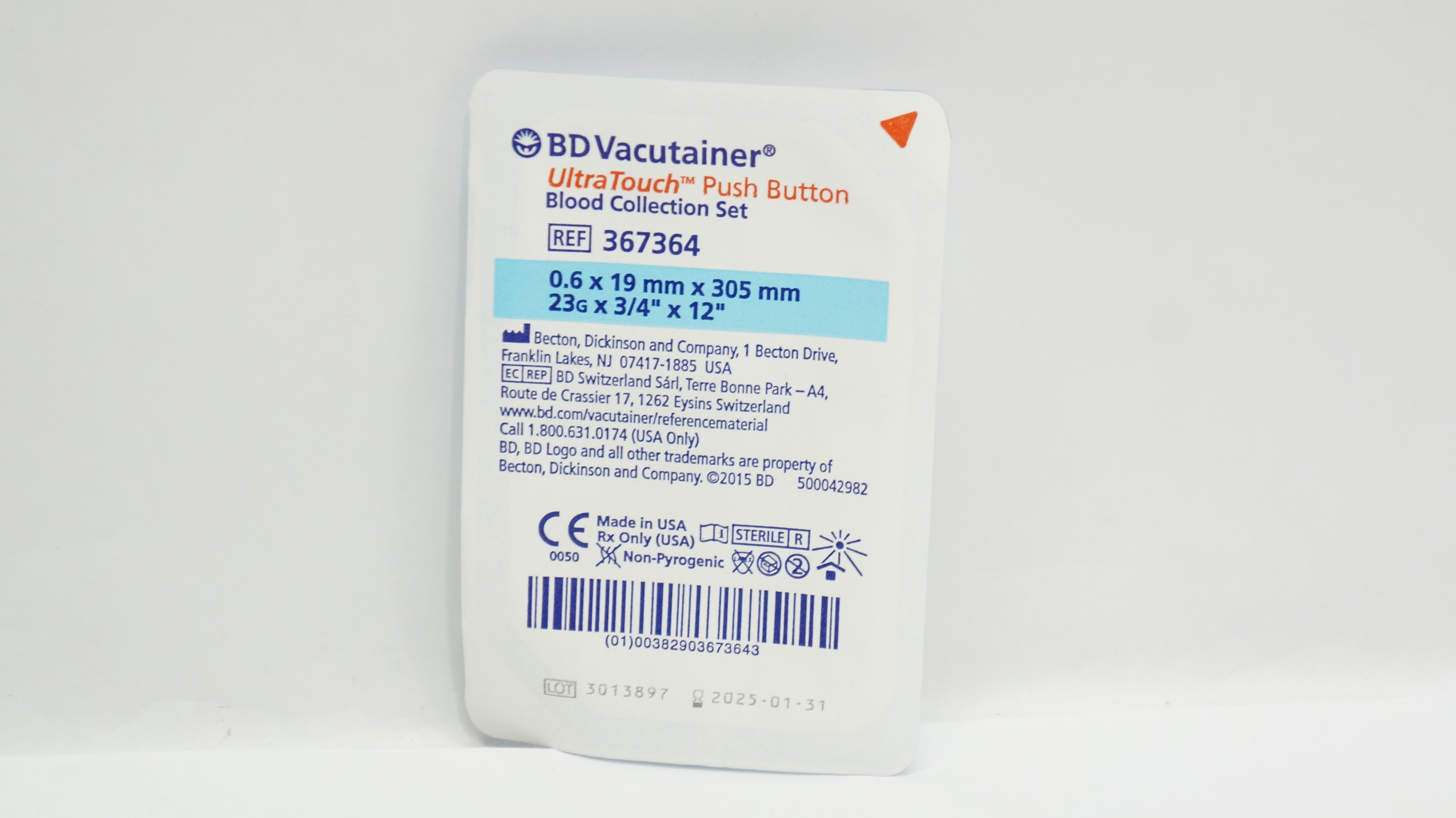 BD 367364 Vacutainer UltraTouch Blood Collection Set 23G x 3/4inch x 12inch