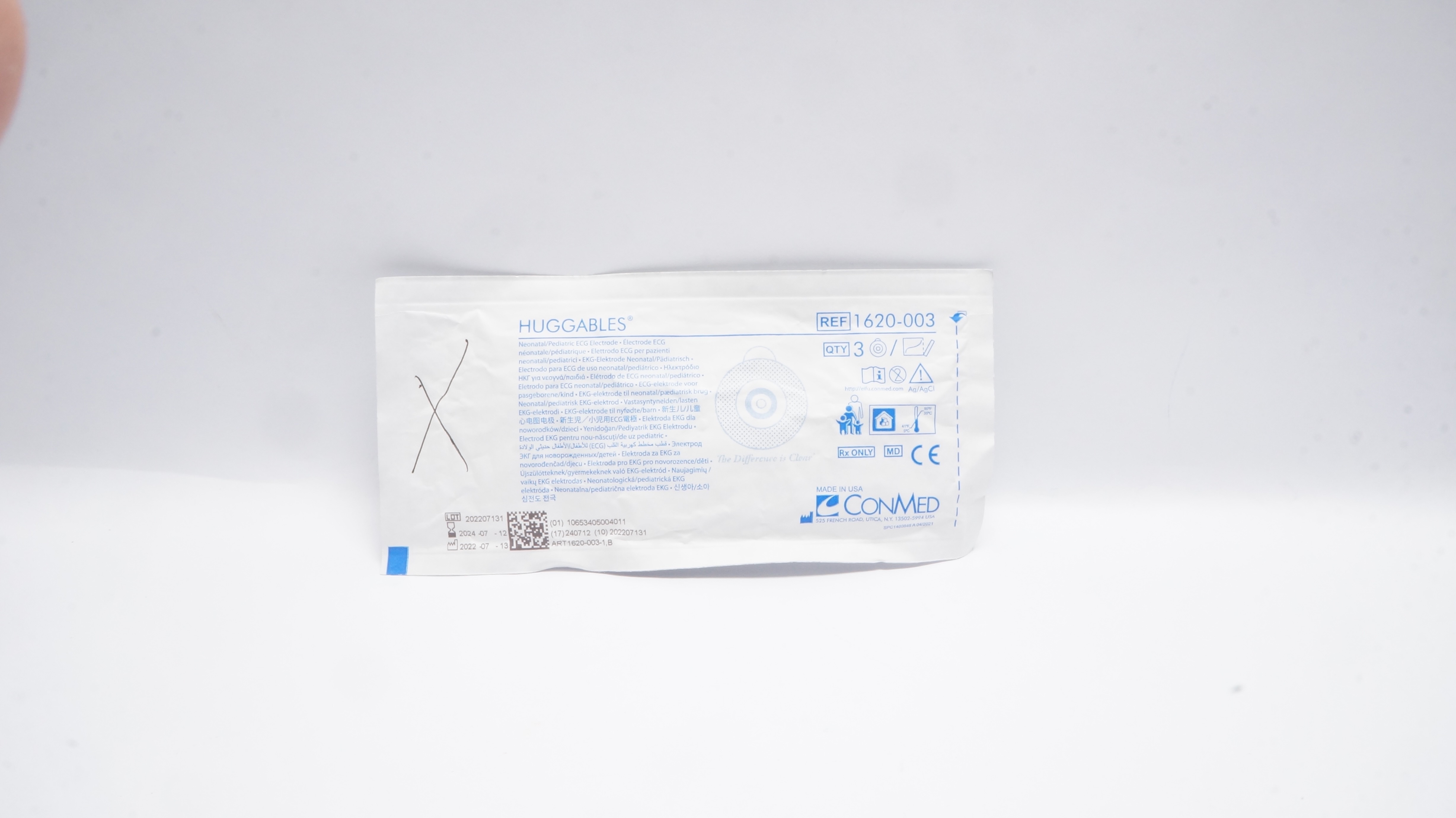 ConMed 1620-003 Huggables Neonatal/Pediatric ECG Electrode (x) - Pack of 3