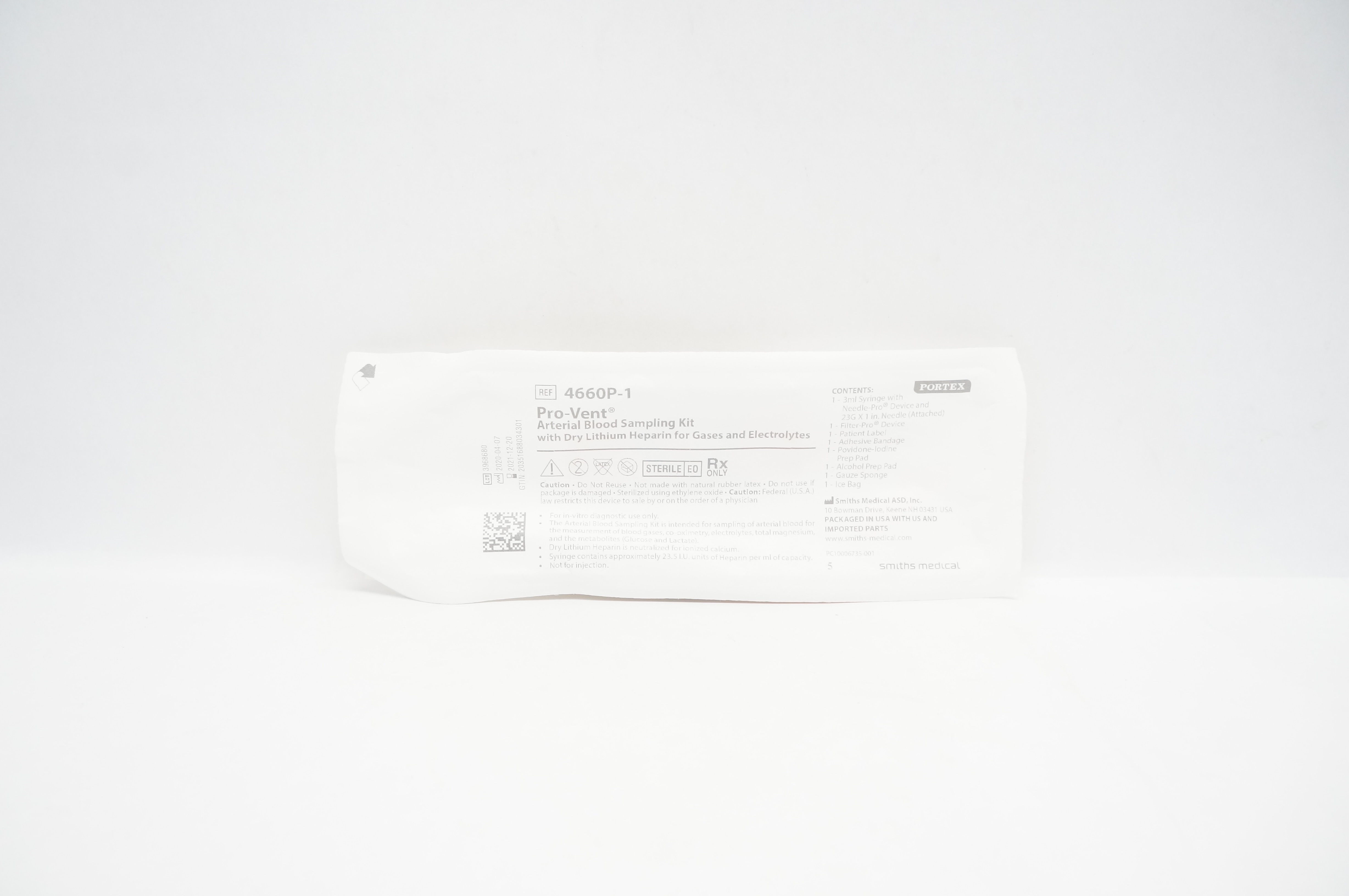 Smiths Medical 4660P-1 Portex Pro-Vent Arterial Blood Sampling Kit (x)