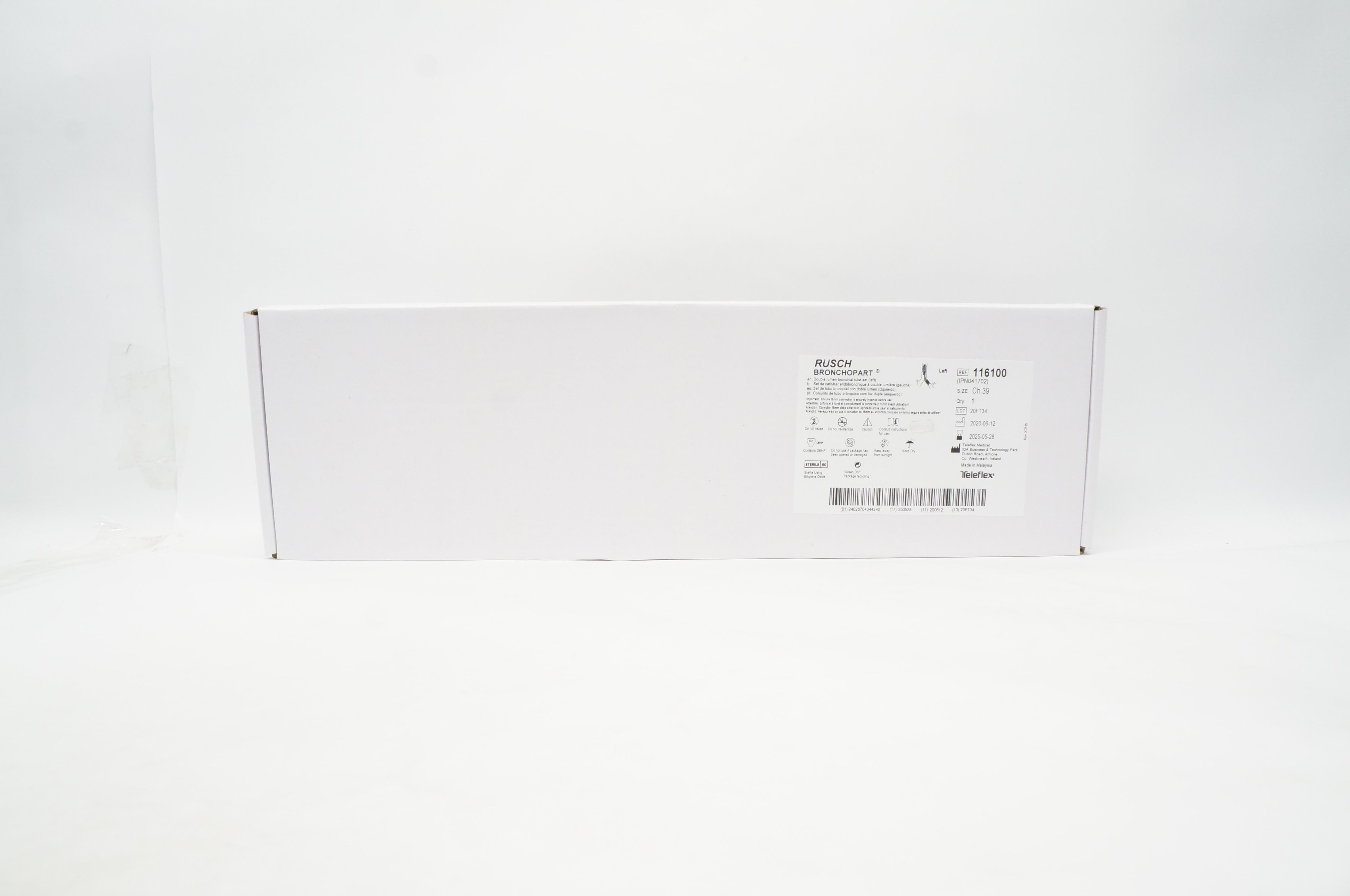 Teleflex 116100 Rusch Bronchopart Double Lumen Bronchial Tube Set, Left, Ch. 39