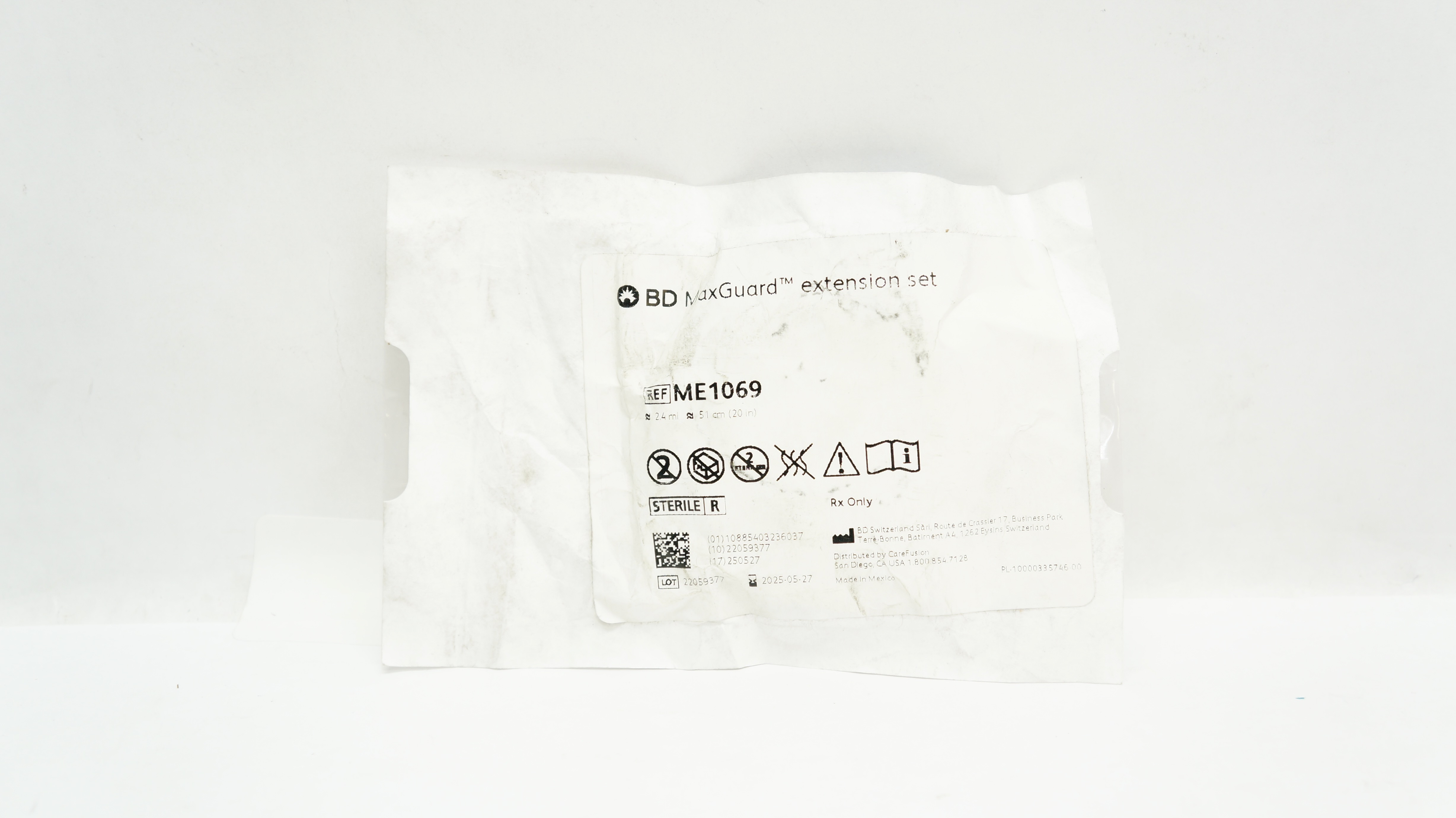 BD ME1069 MaxGuard Extension Set 2.4ml x 20inch