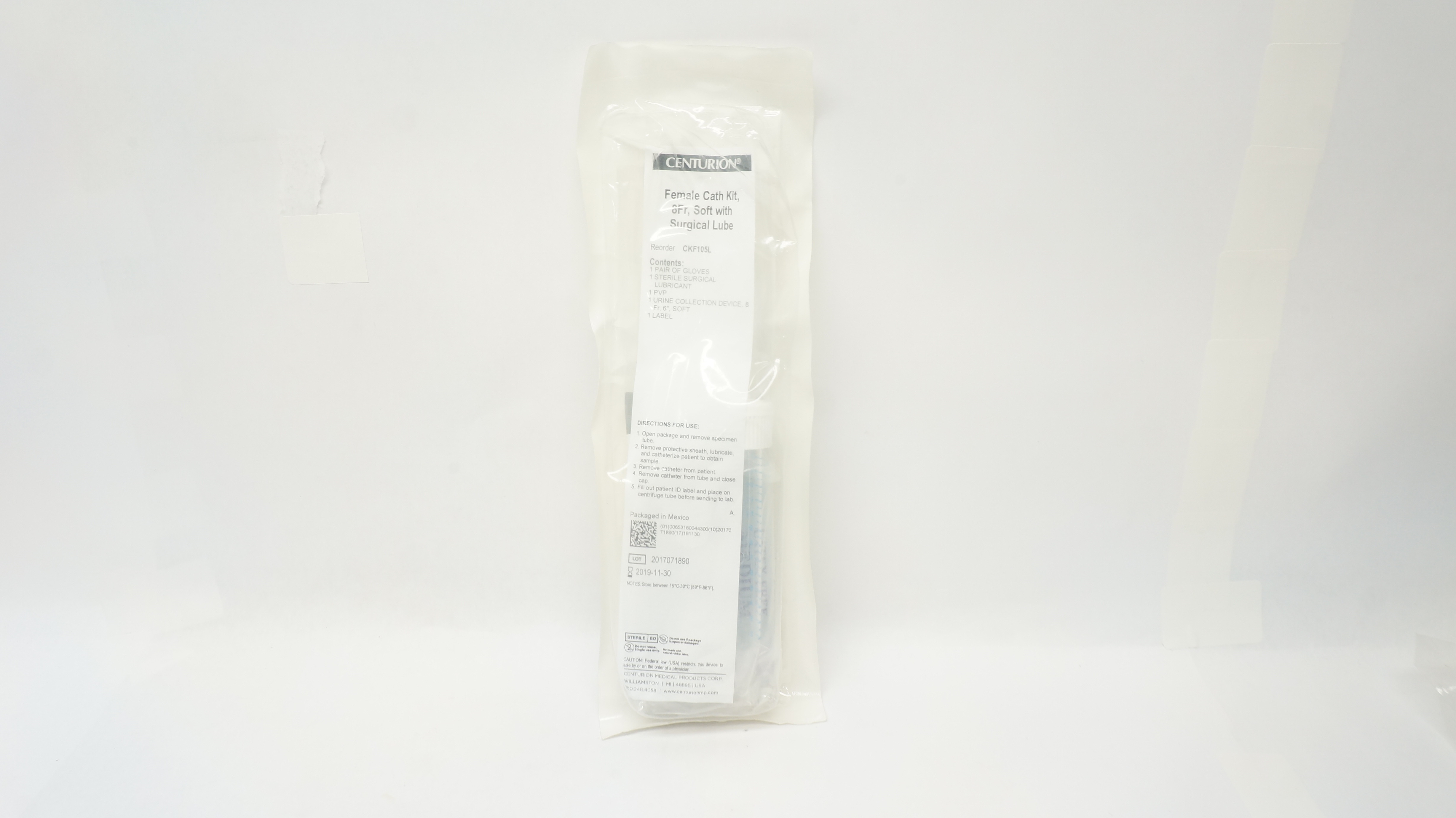 Centurion CKF105L Female Cath Kit 8Fr Soft with Surgical Lube (x)
