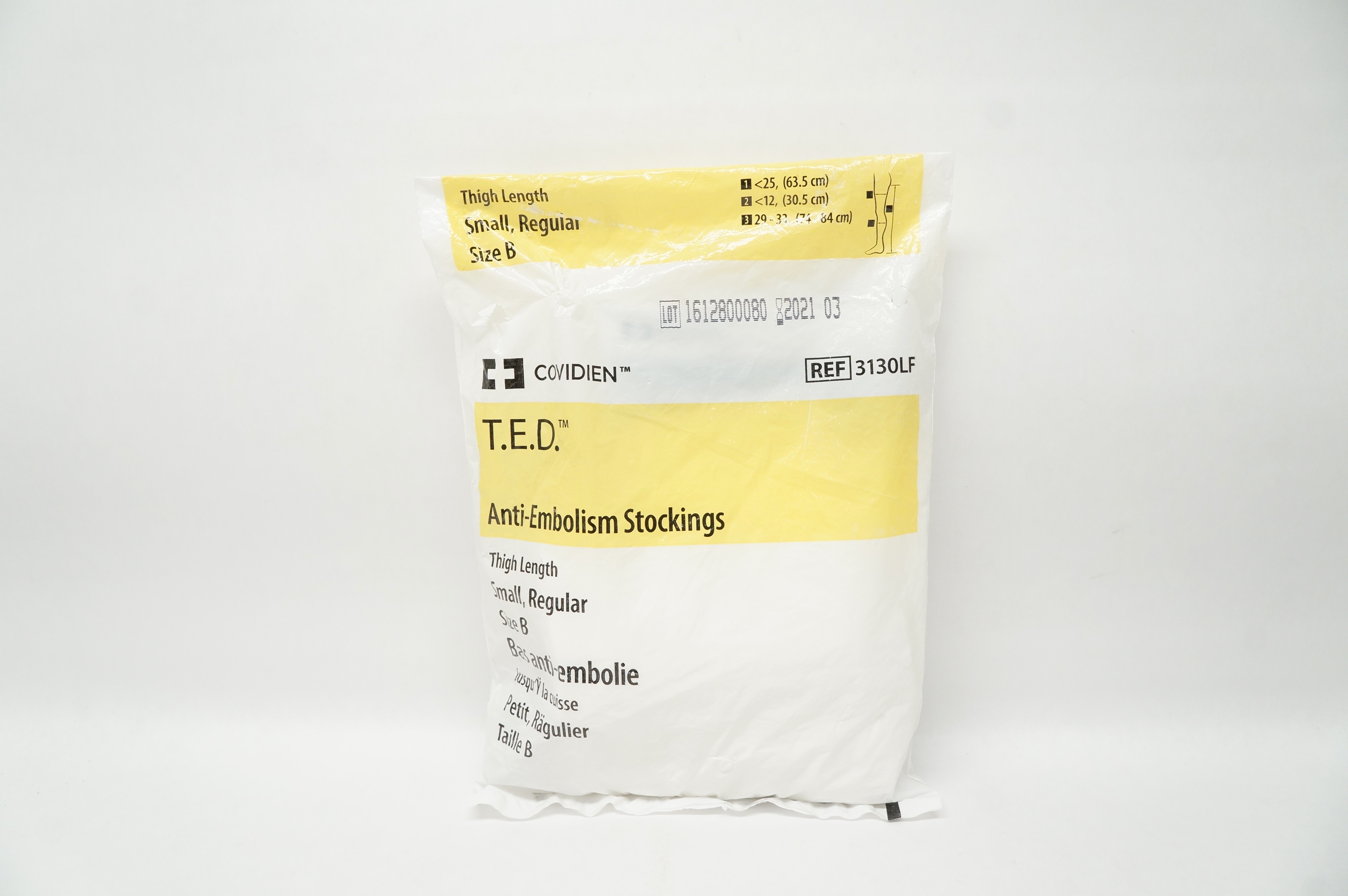 Covidien 3130LF T.E.D. Anti-Embolism Stockings Thigh Length Small Size B (x)