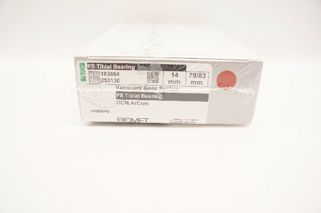 Biomet 183664 Vanguard PS Tibial Bearing 79/83 x 14mm (x)