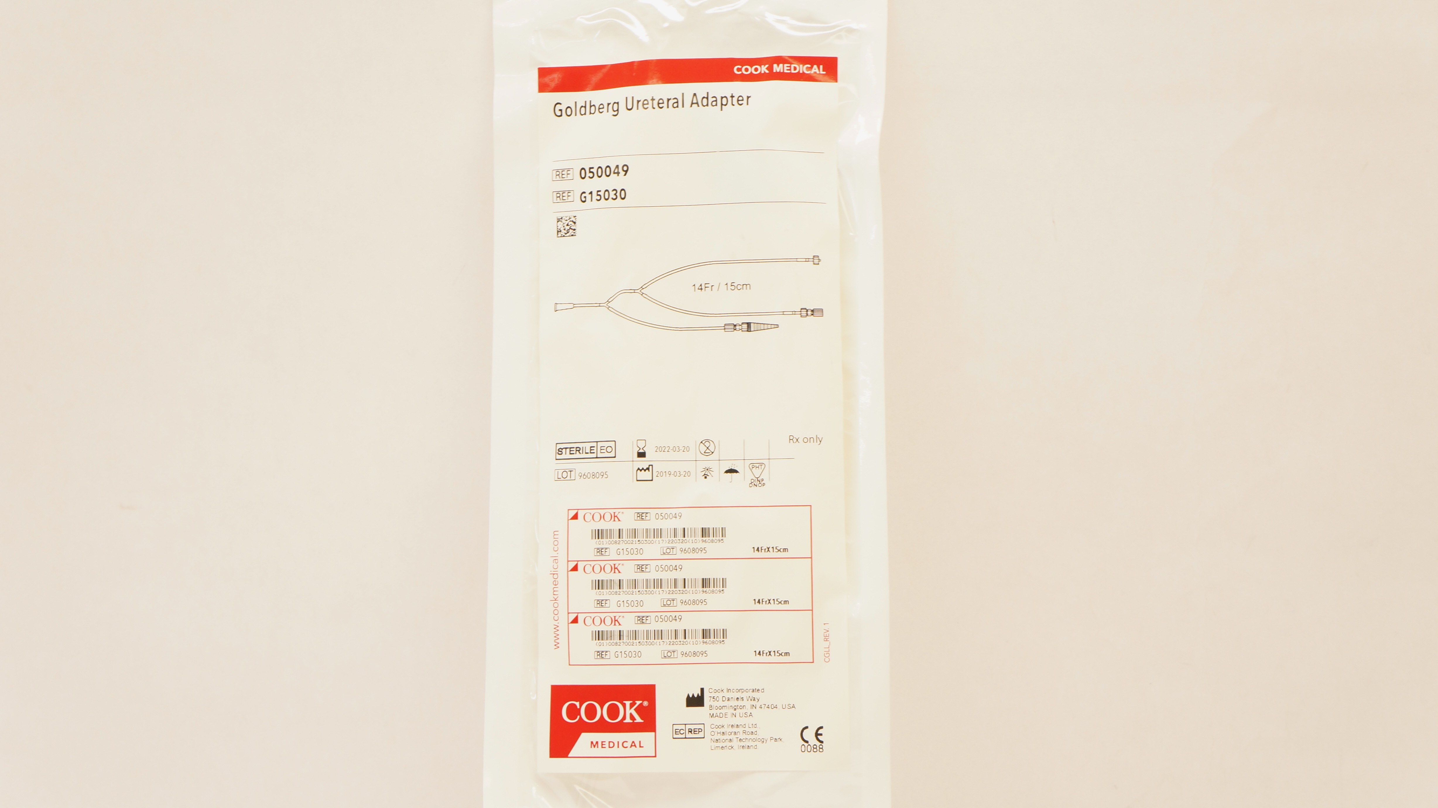 Cook Medical G15030 Goldberg Ureteral Adapter 14Fr x 15cm (x)