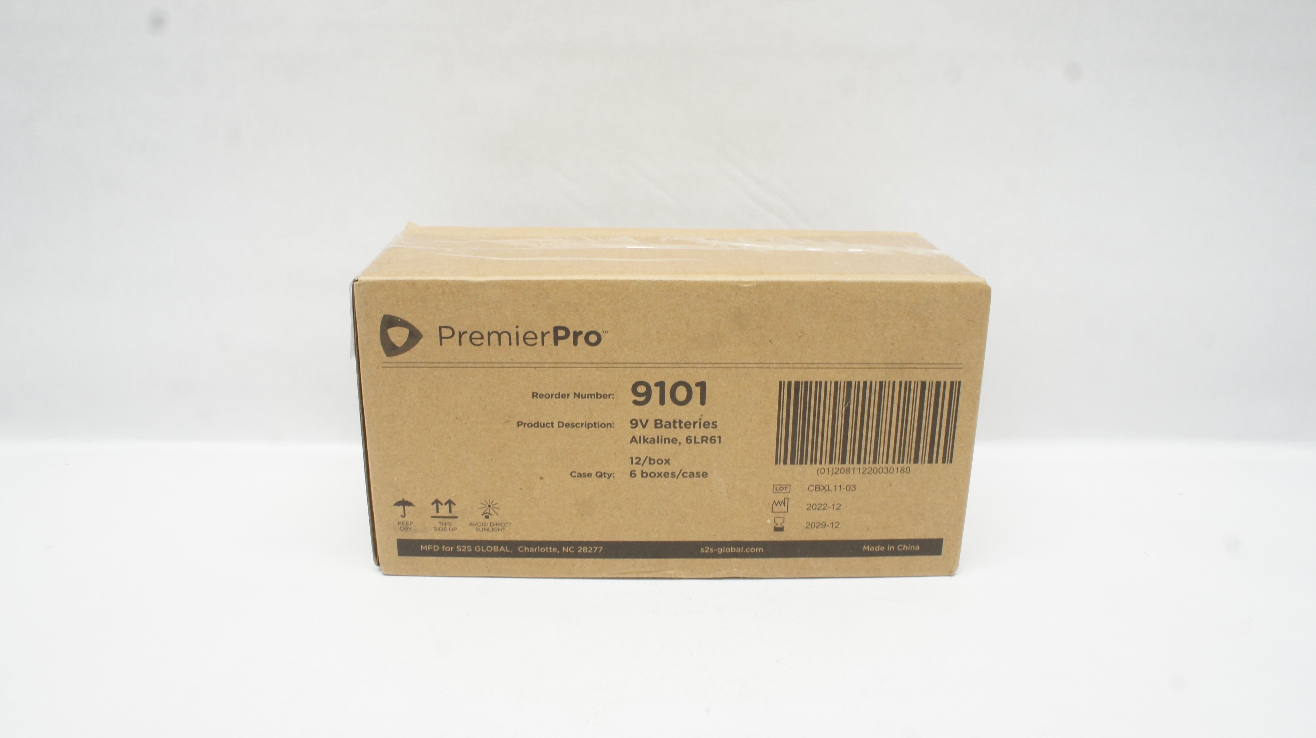 S2S Global 9101 Premier Pro 9V Batteries Alkaline 6LR61 - Case of 6 Boxes