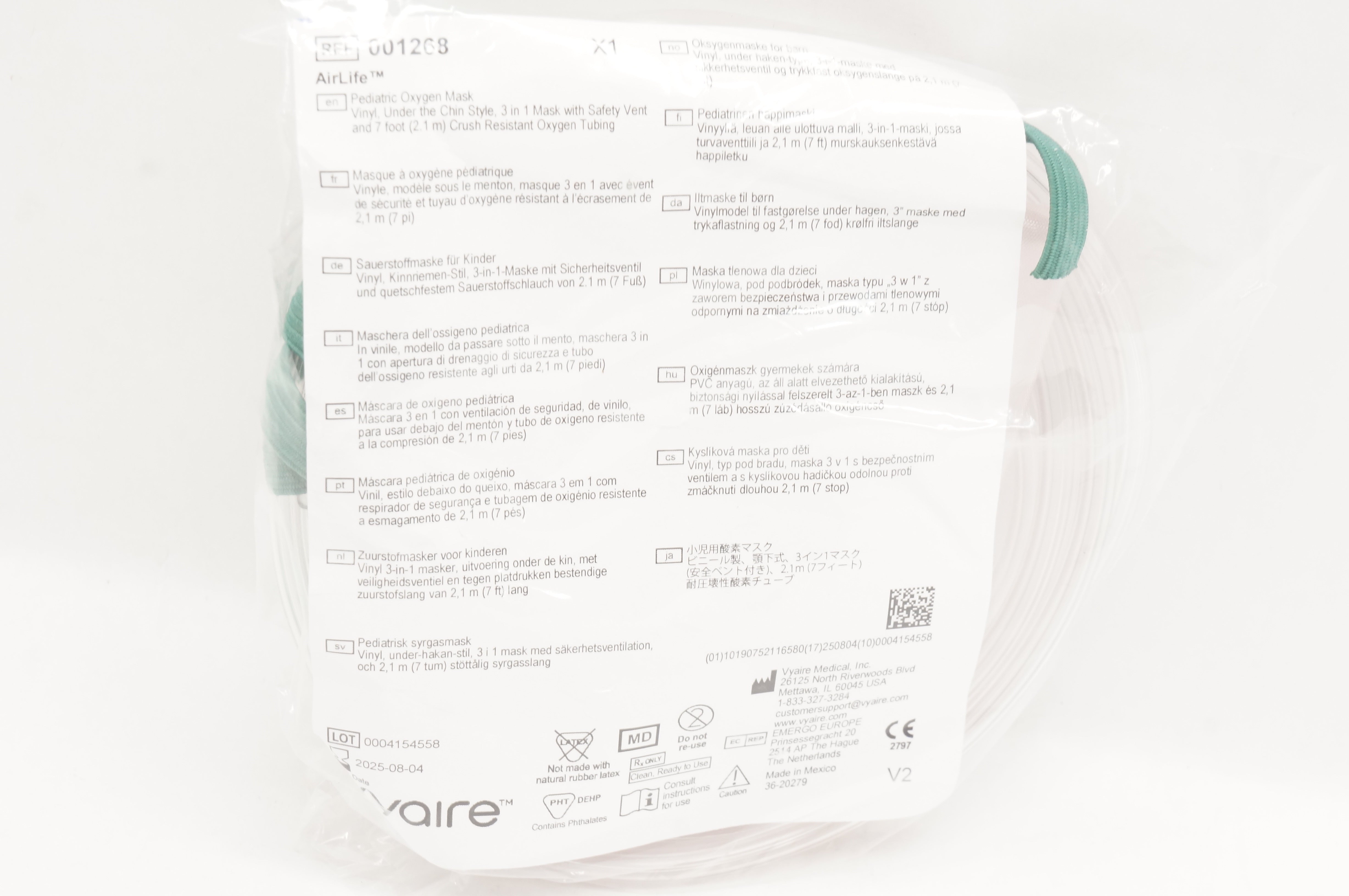Vaire 001268 AirLife Pediatric Oxygen Mask