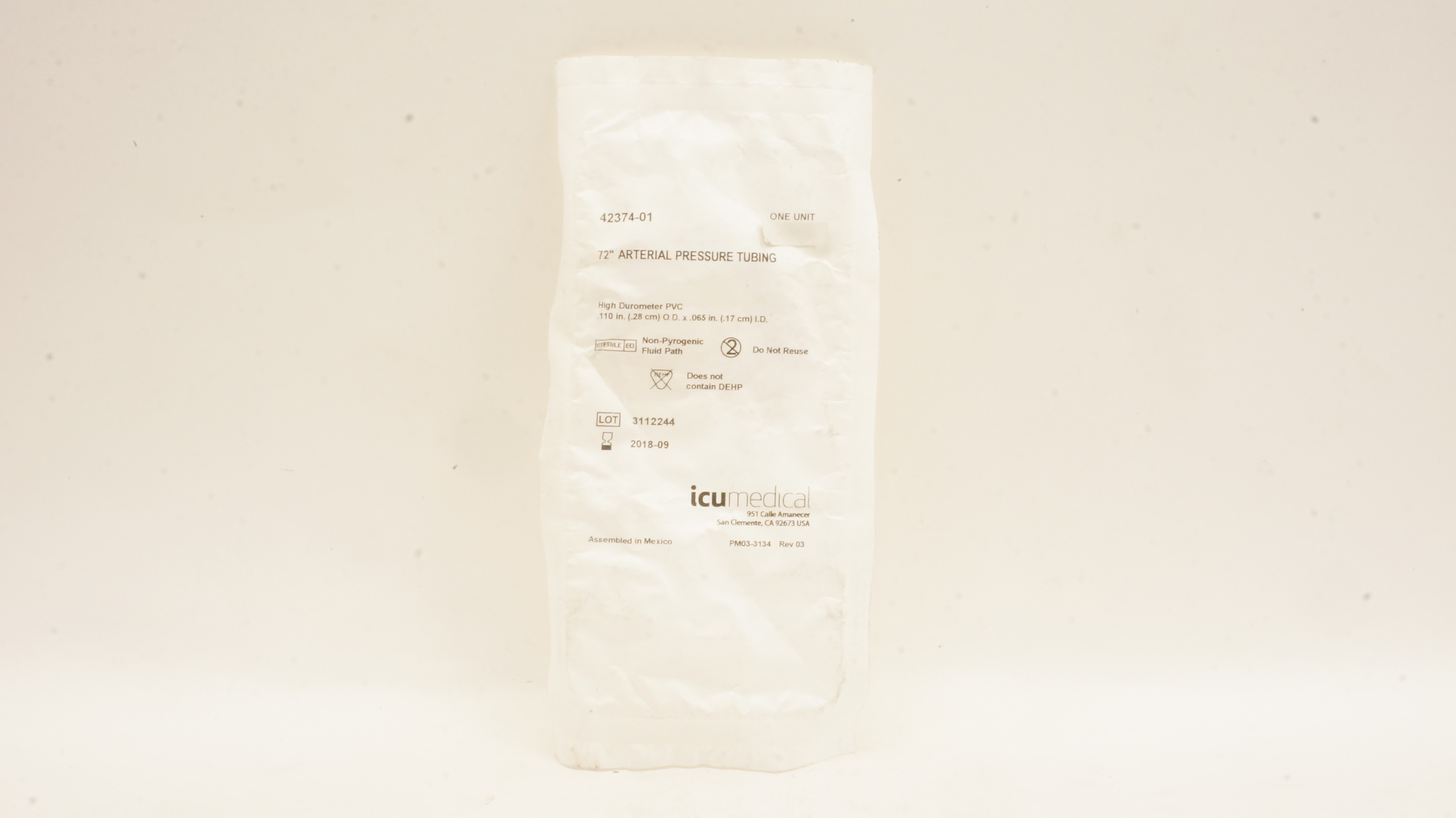 ICU Medical 42374-01 Arterial Pressure Tubing 72 inch (x)