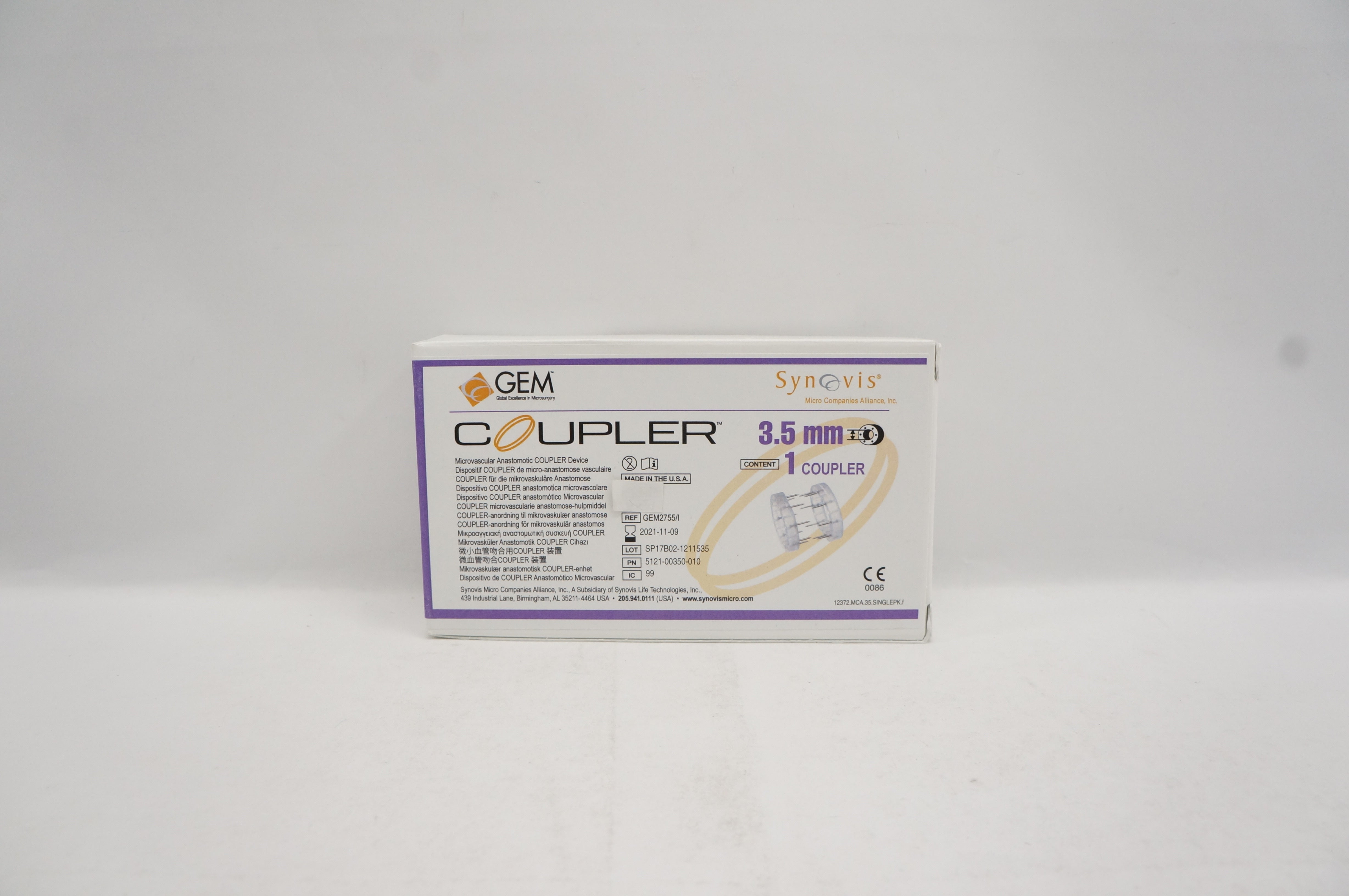 Synovis GEM2755/I  GEM Coupler 3.5mm (x)