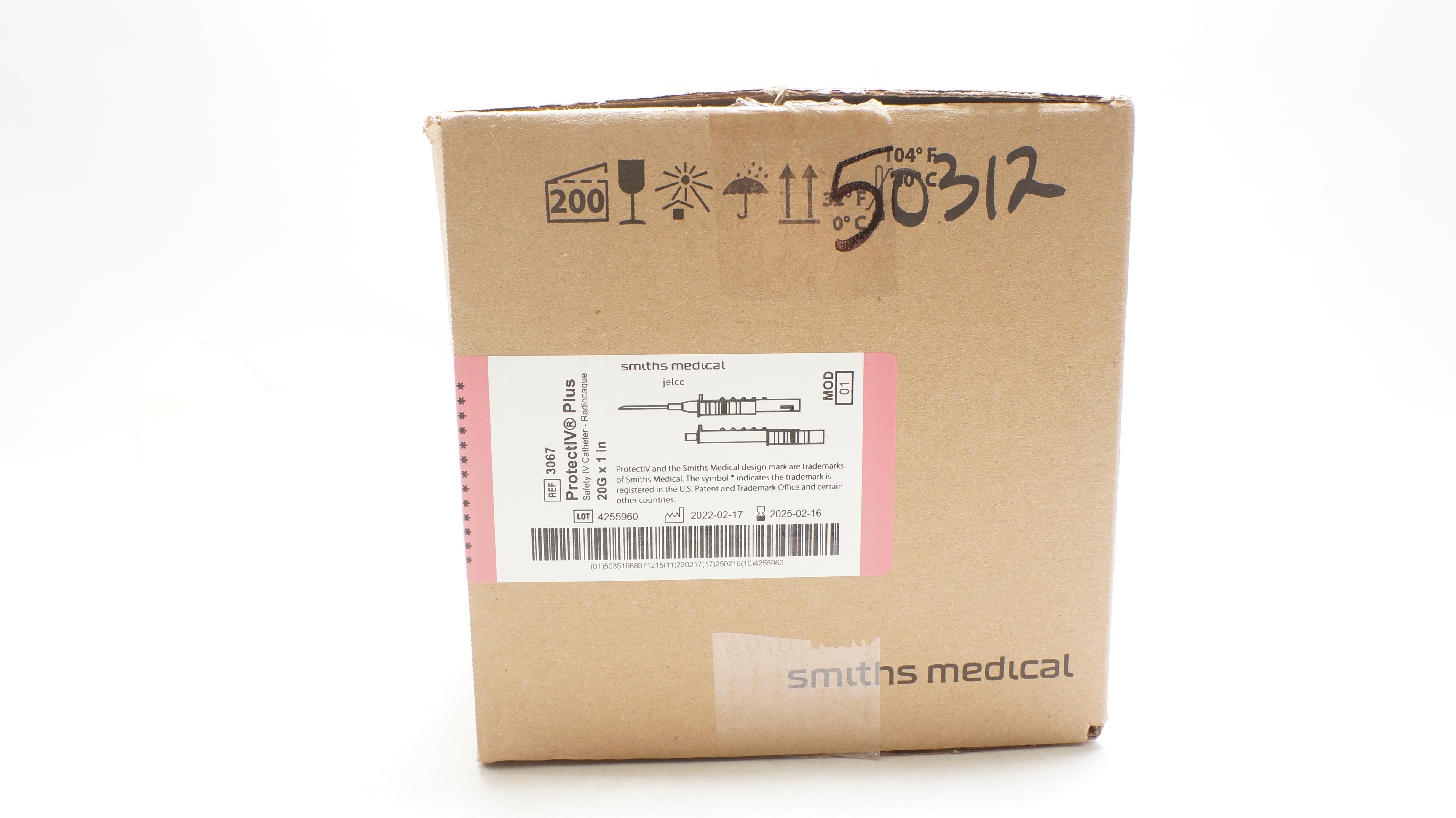 Smiths Medical 3067 Protect IV Plus Safety Cath. Radiopaque 20Gx1in(x)-Box of200
