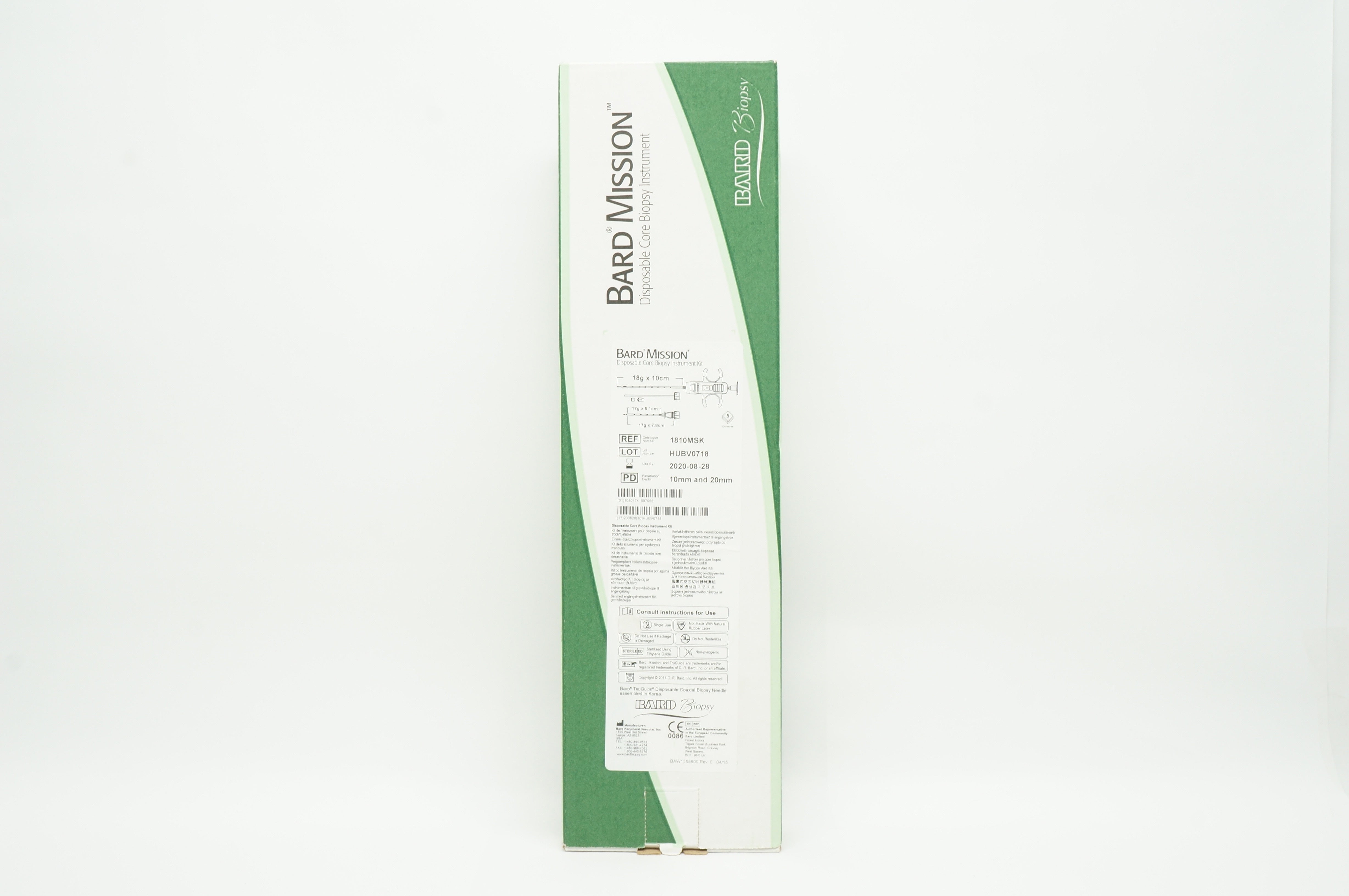 Bard 1810MSK Disposable Cor Biopsy Instrument Kit 18G x 10cm (x) - Box of 5