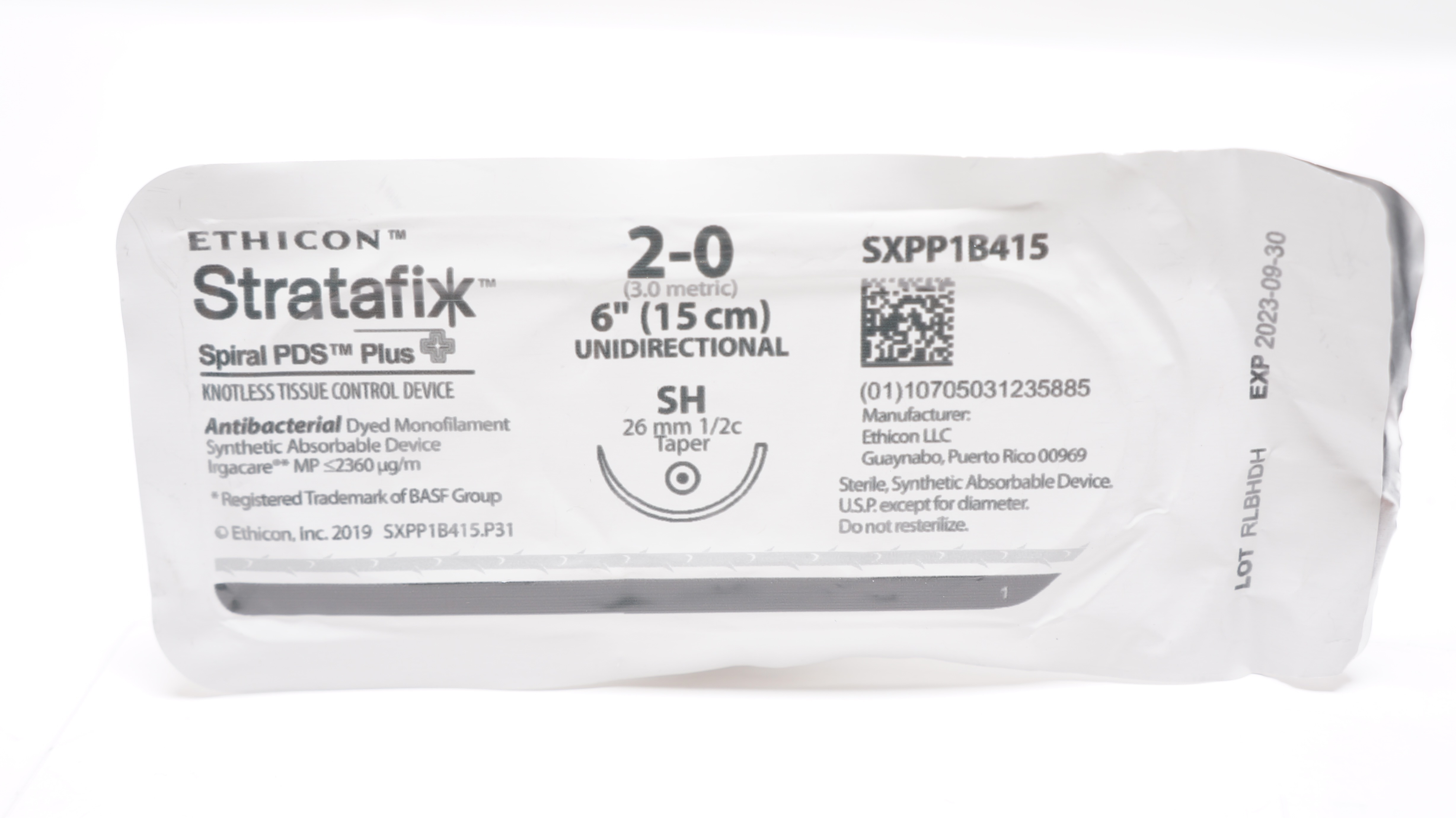 Ethicon SXPP1B415 2-0 Stratafix Spiral PDS Stre SH 26mm 1/2c Taper, 6inch (x)