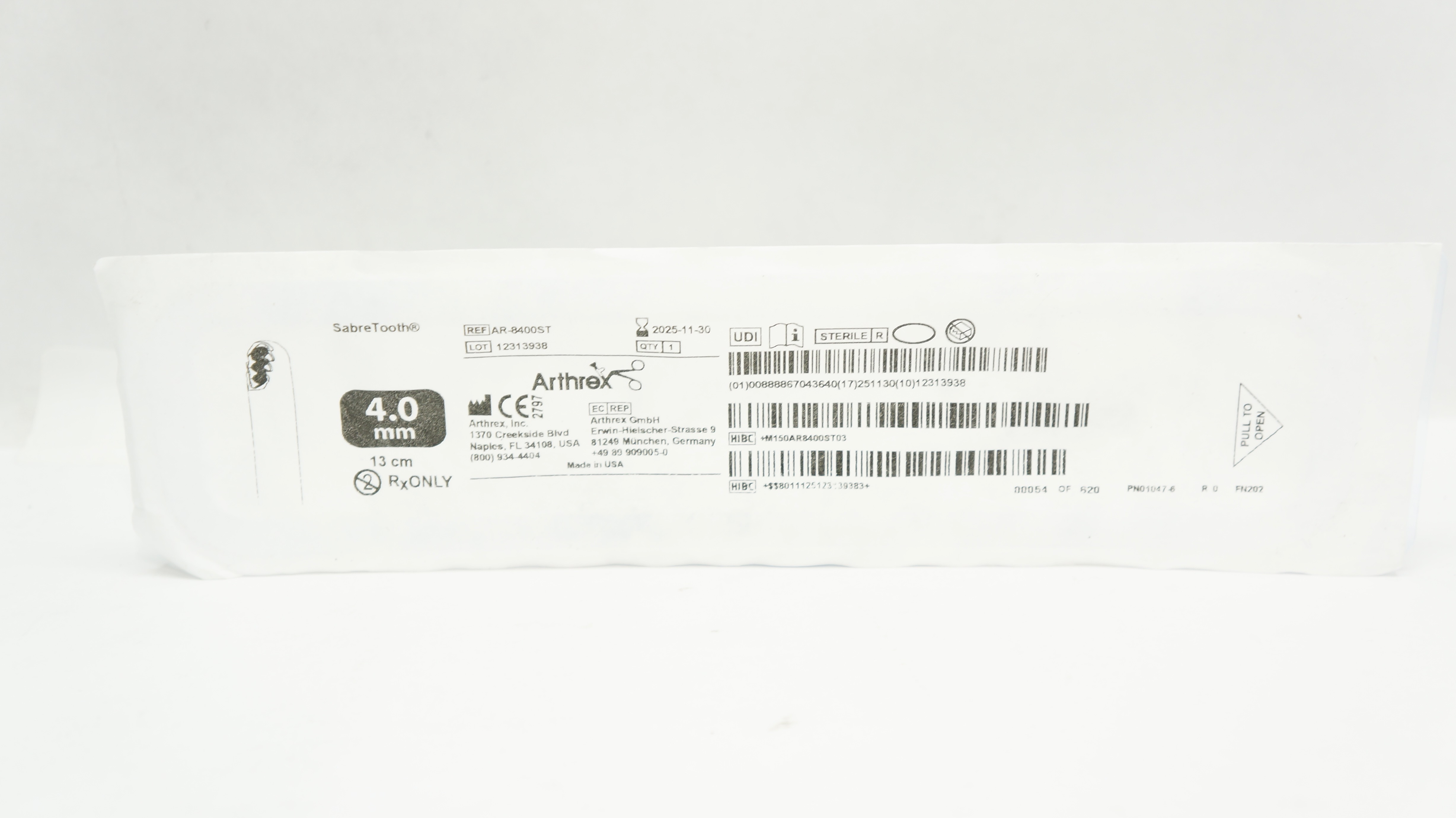Arthrex AR-8400ST Sabre Tooth 4.0mm