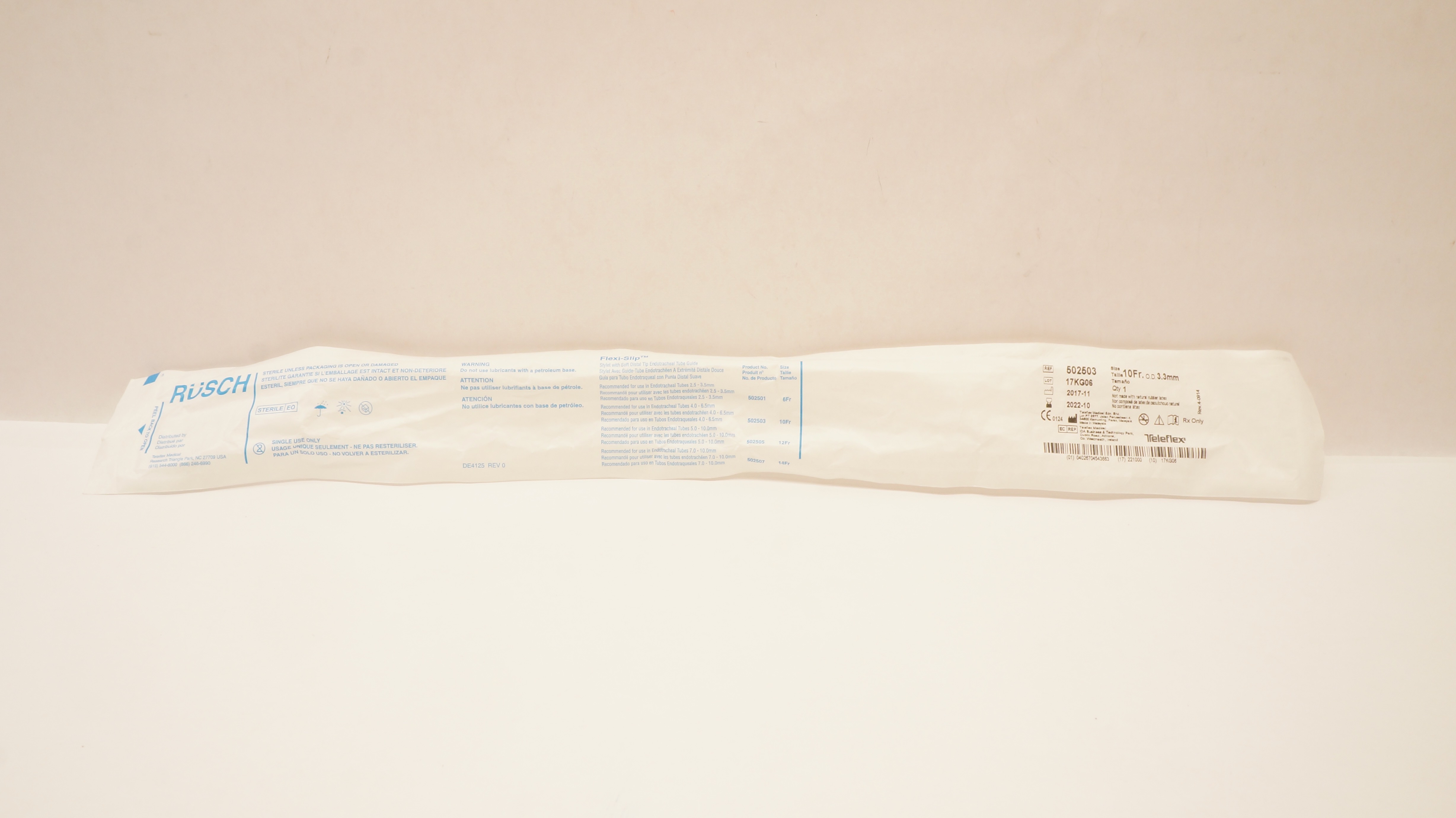 Teleflex 502503 Rusch Flexi-Slip Stylet W/Soft Distal Tip 10Fr. x 3.3mm O.D.(x)