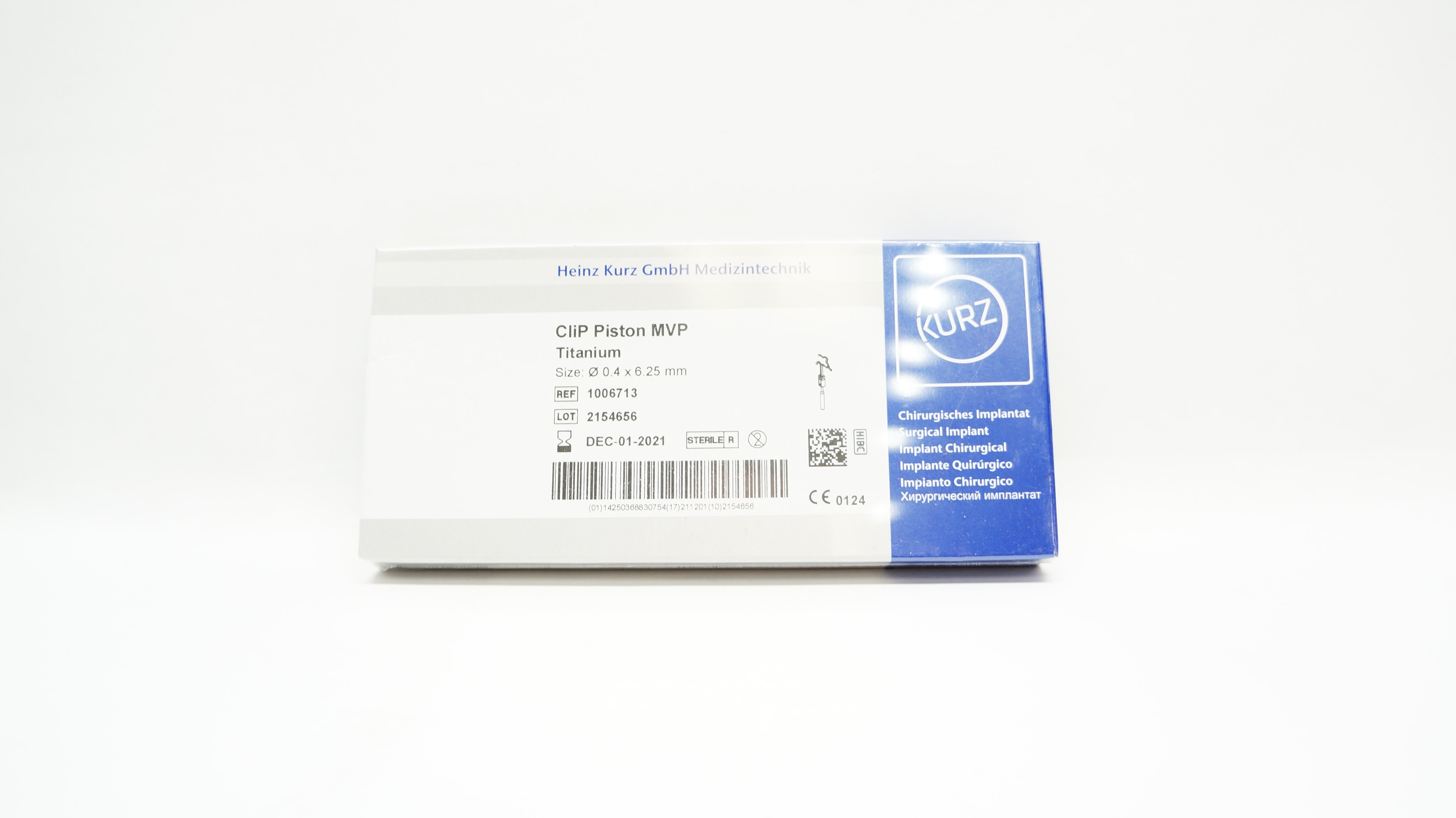Heinz Kurz 1006713 Clip Piston MVP, Titanium Size 0.4 x 6.25mm (x)