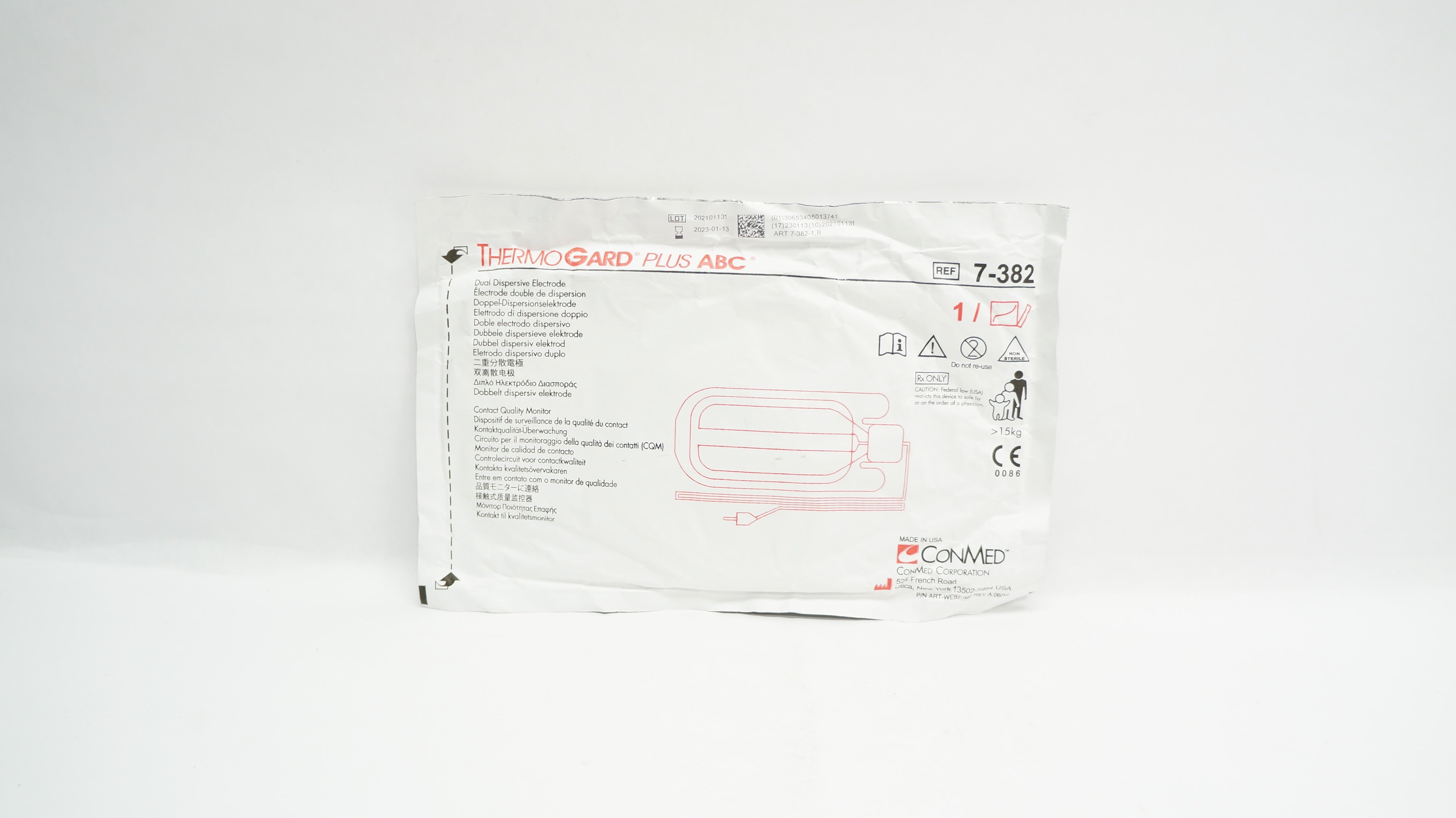 ConMed 7-382 Thermo Gard Plus ABC Dual Dispersive Electrode (x)