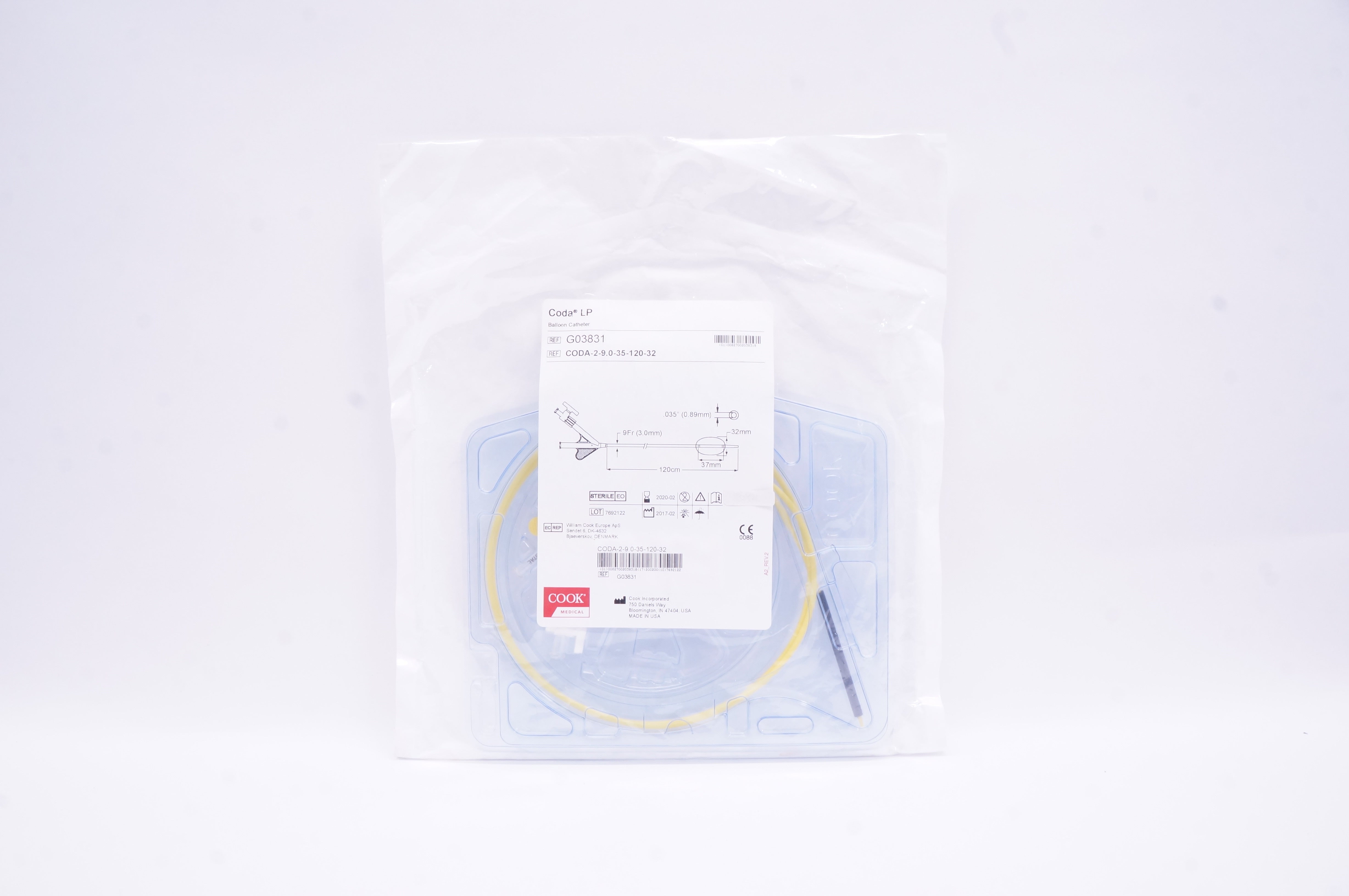 Cook Medical G03831 Coda LP Balloon Cath. 9Fr. Diameter Length 120 cm (x)