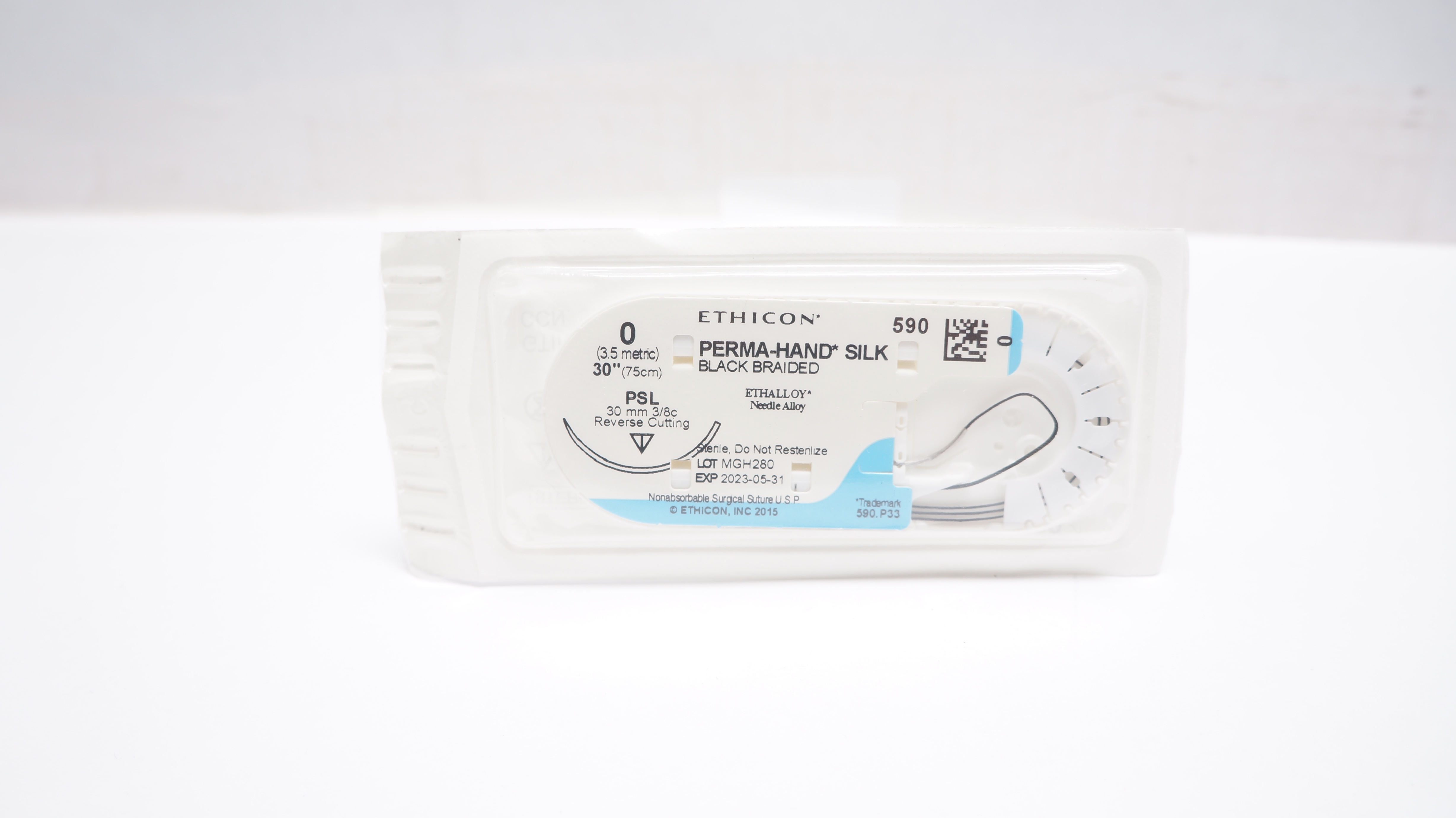 Ethicon 590 Perma-Hand Silk Braided Stre PSL 30mm 3/8c Reserve Cutting, 30in.(x)