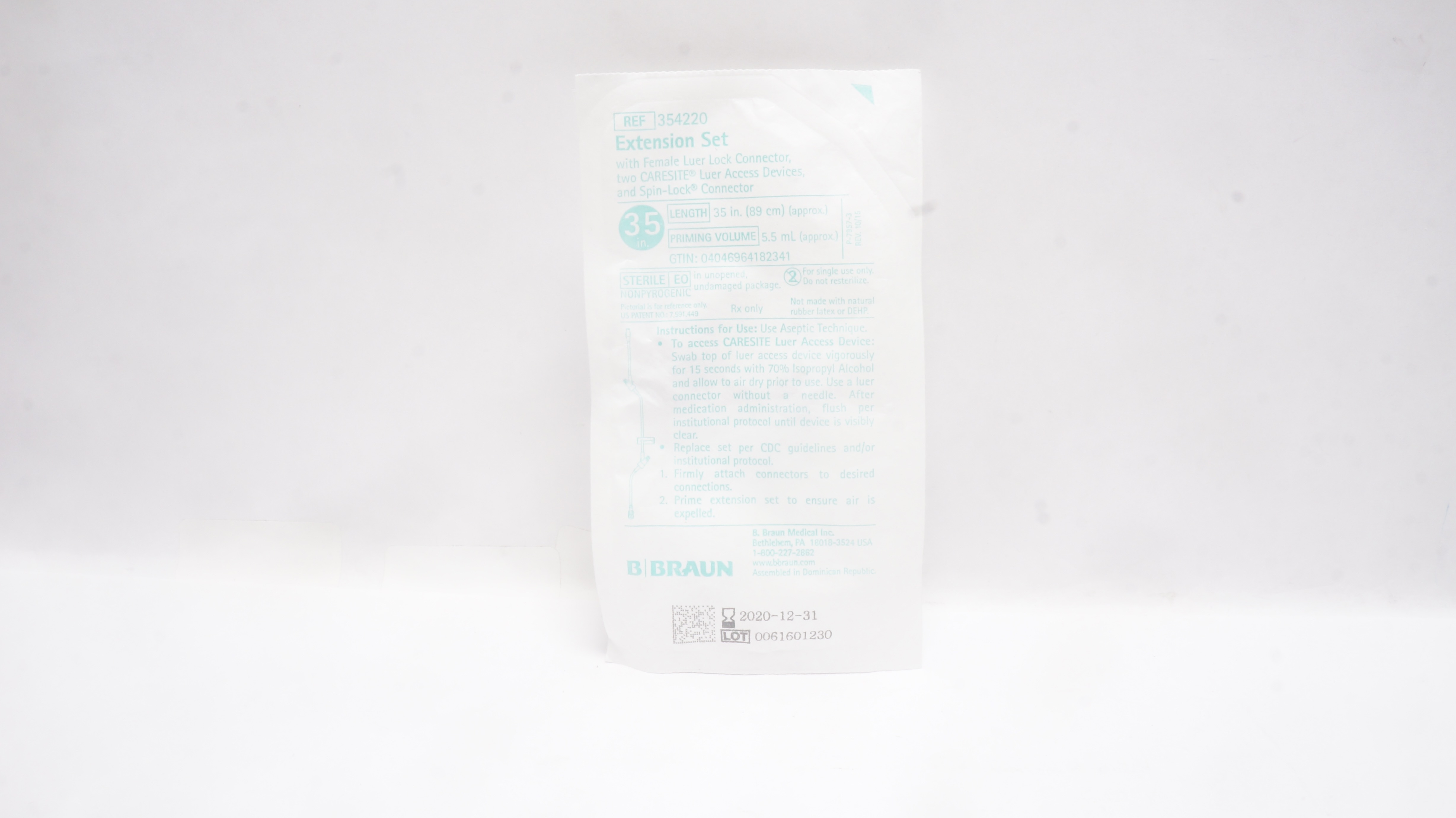 Braun 354220 Extension Set with Female Luer Lock Connector 35inch x 5.5mL (x)