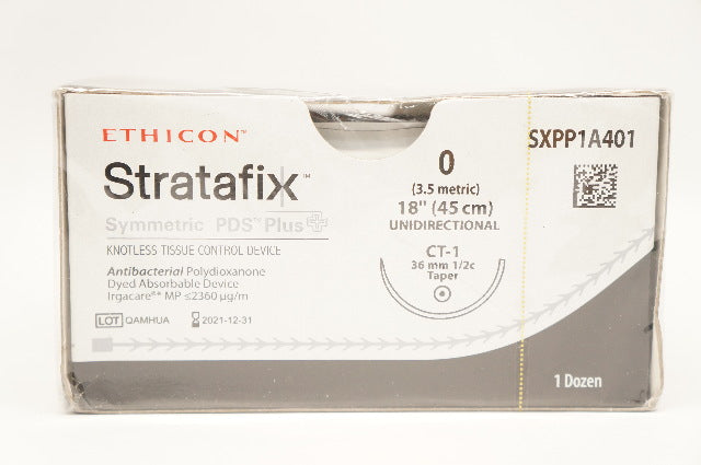 Ethicon SXPP1A401 0 Stratafix Knotless Tisue Device 36mm 1/2c Taper 18in-1 Dozen
