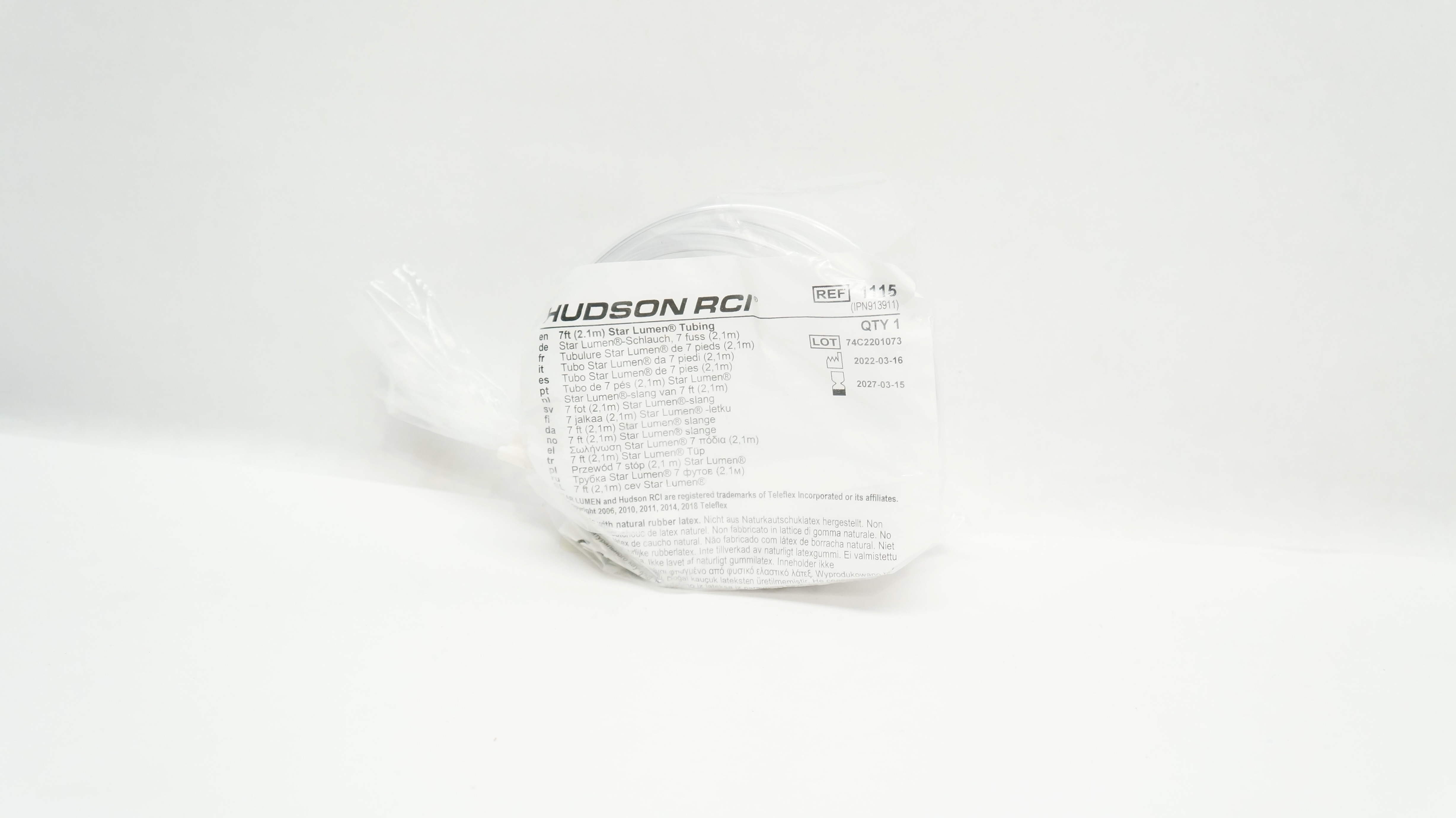 Teleflex 1115 Hudson RCI Star Lumen Tubing 7ft.