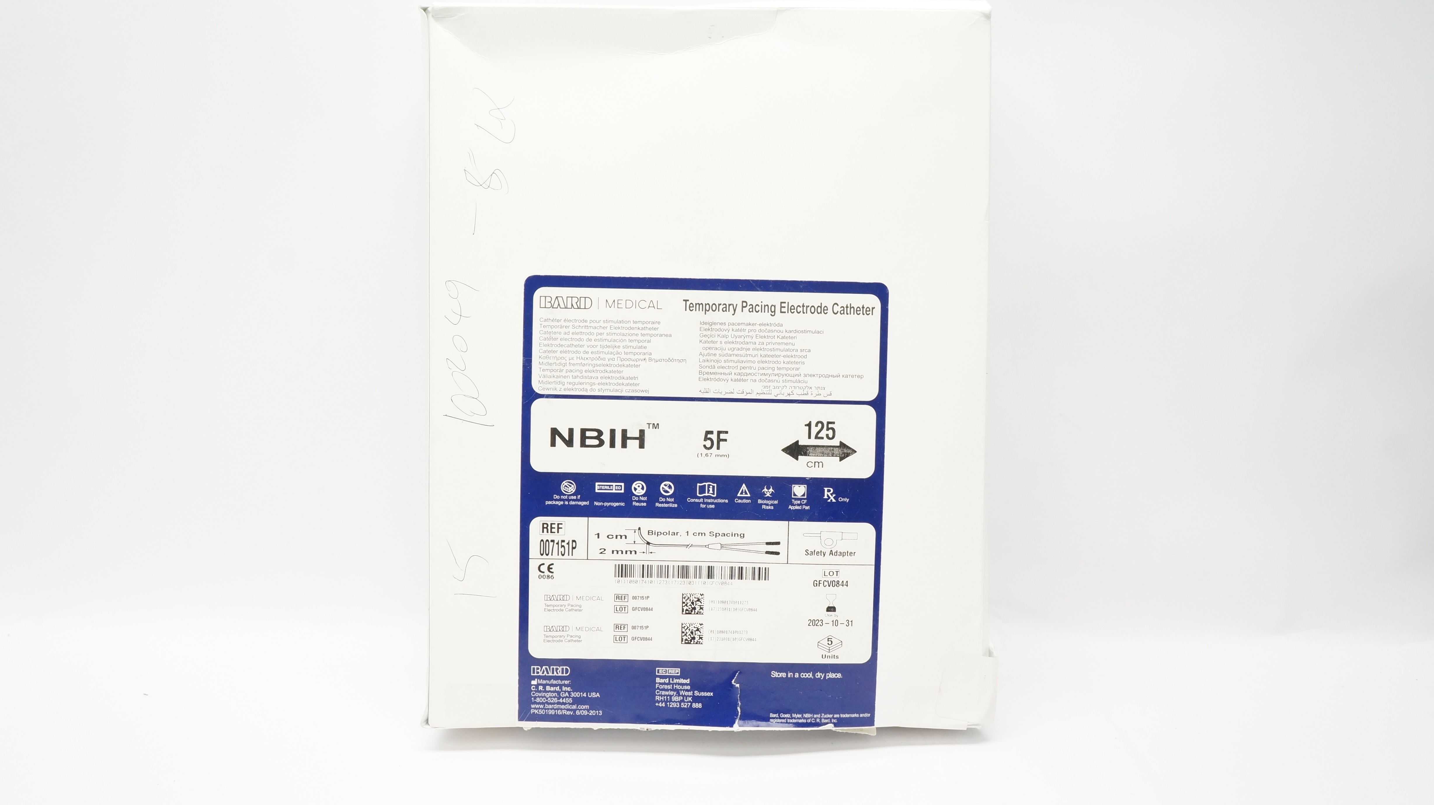 Bard 007151P Temporary Pacing Electrode Catheter, 5F x 125cm (x) - Box of 5