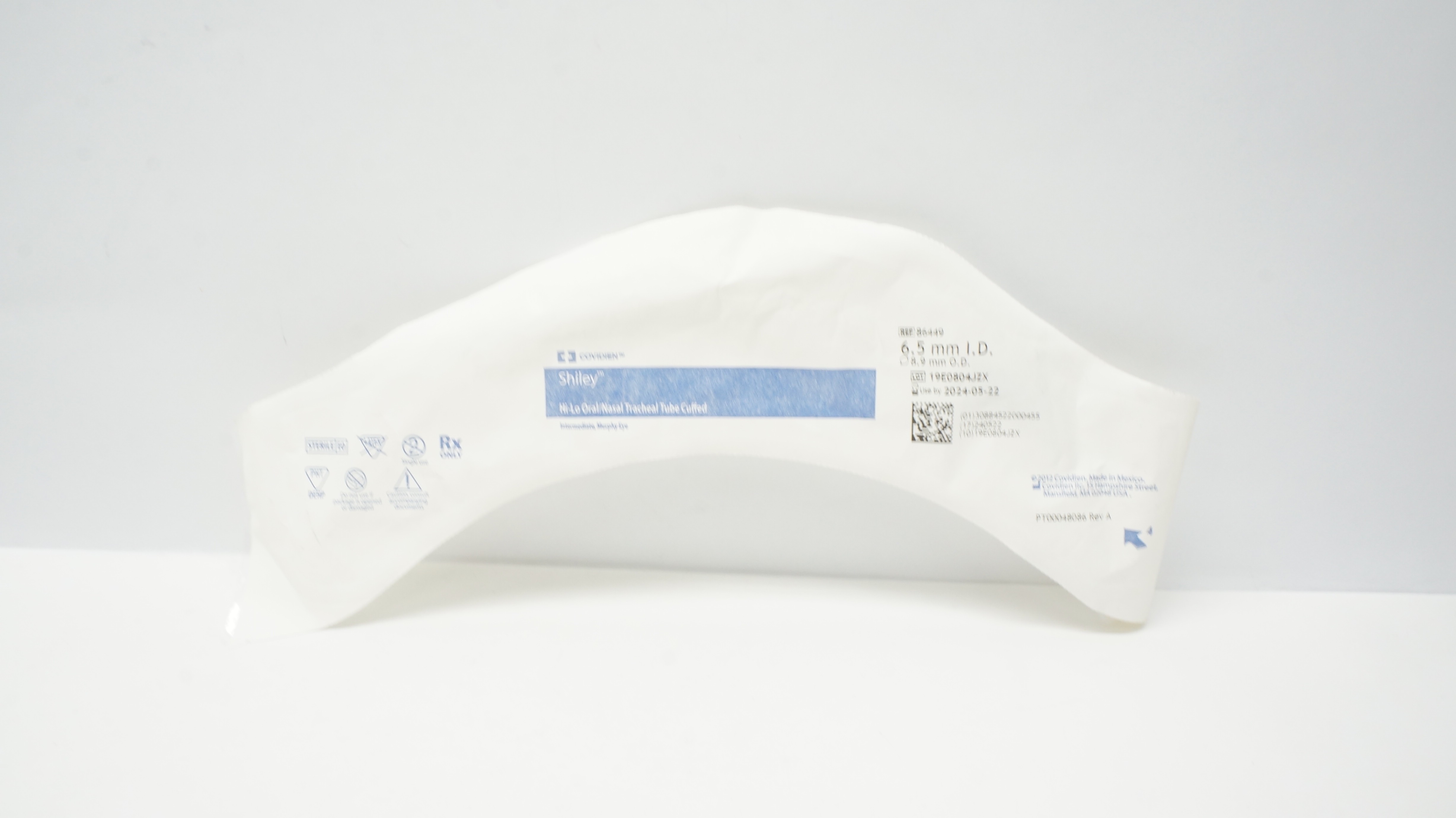 Covidien 86449 Shiley Hi-Lo Oral/Nasal Tracheal Tube Cuffed 6.5mmID x 8.9mmOD(x)