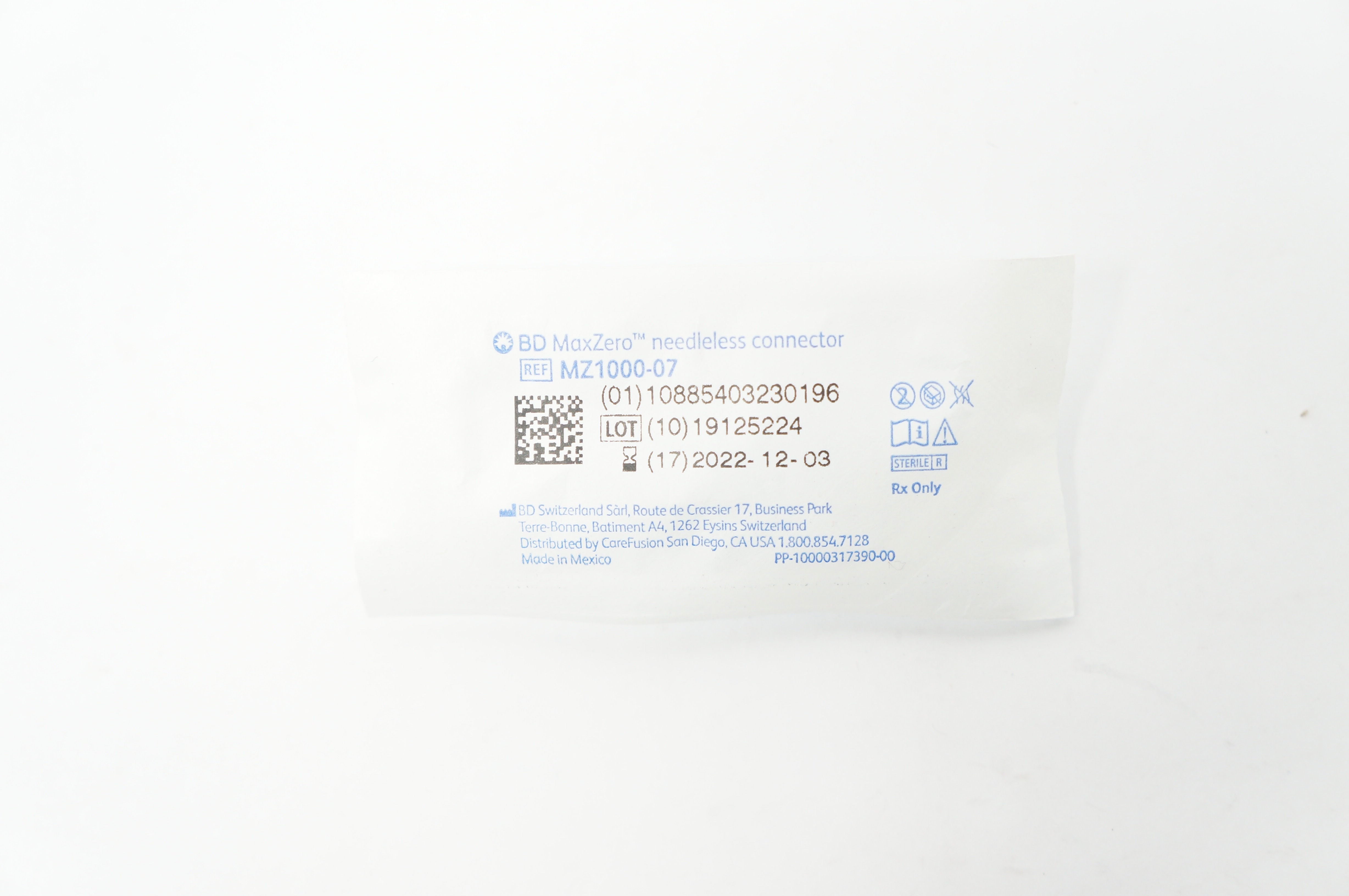 BD MZ1000-07 MaxZero Ndleless Connector