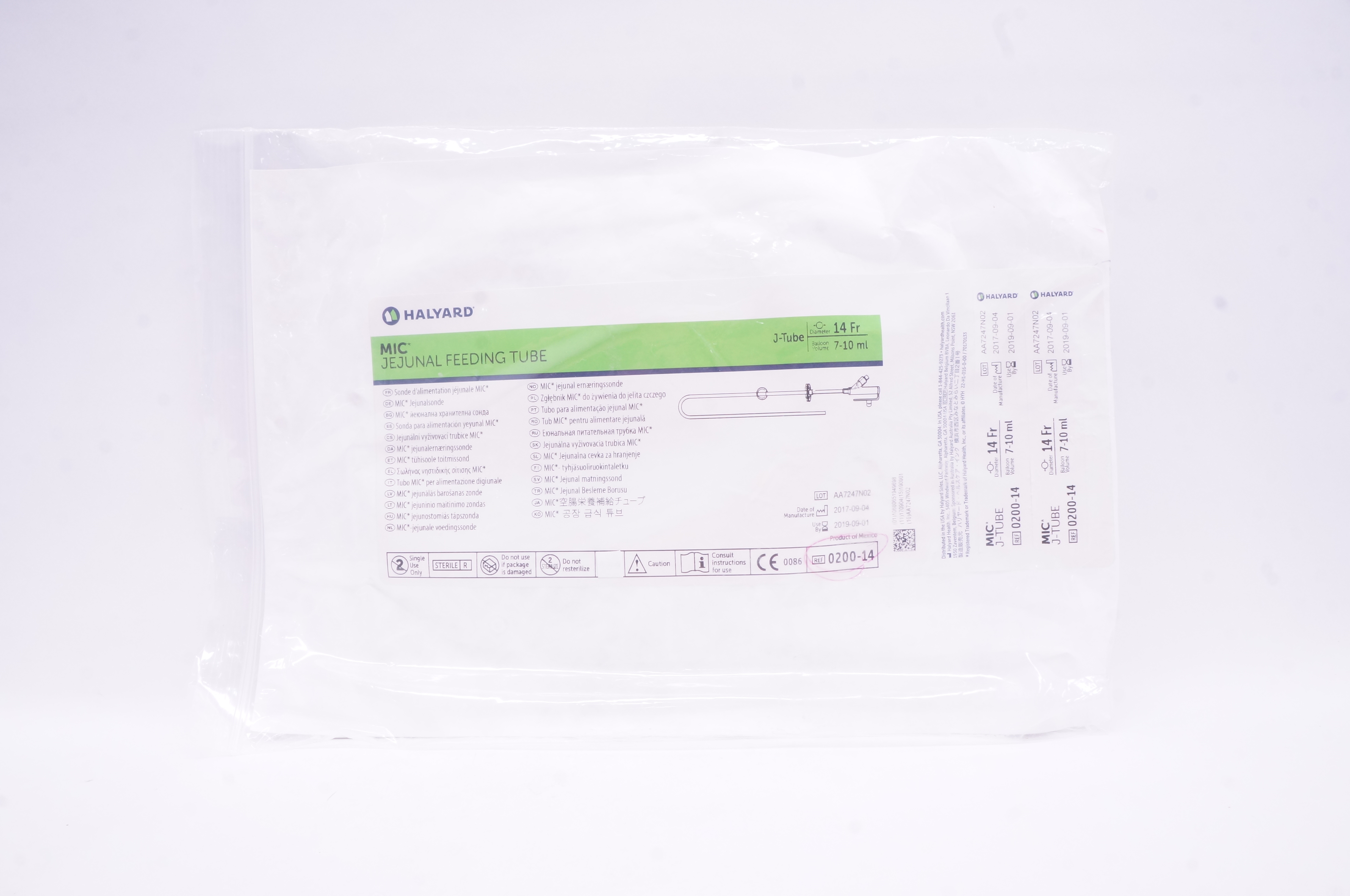 Halyard 0200-14 MIC Jejunal Feeding Tube 14Fr, 7-10ml (x)