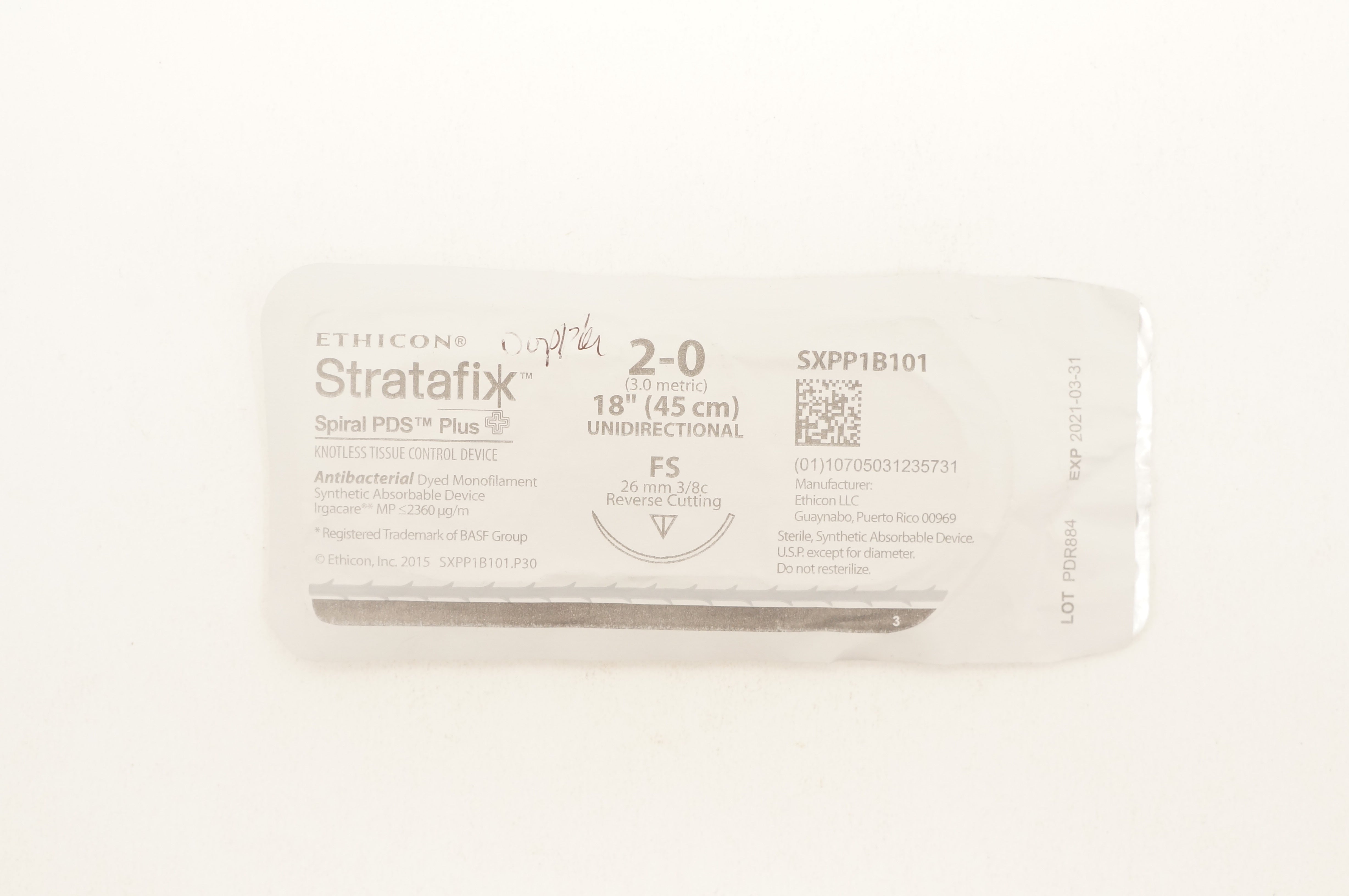 Ethicon SXPP1B101 2-0 Stratafix Spiral PDS Plus FS 26mm 3/8cm 18inch (x)