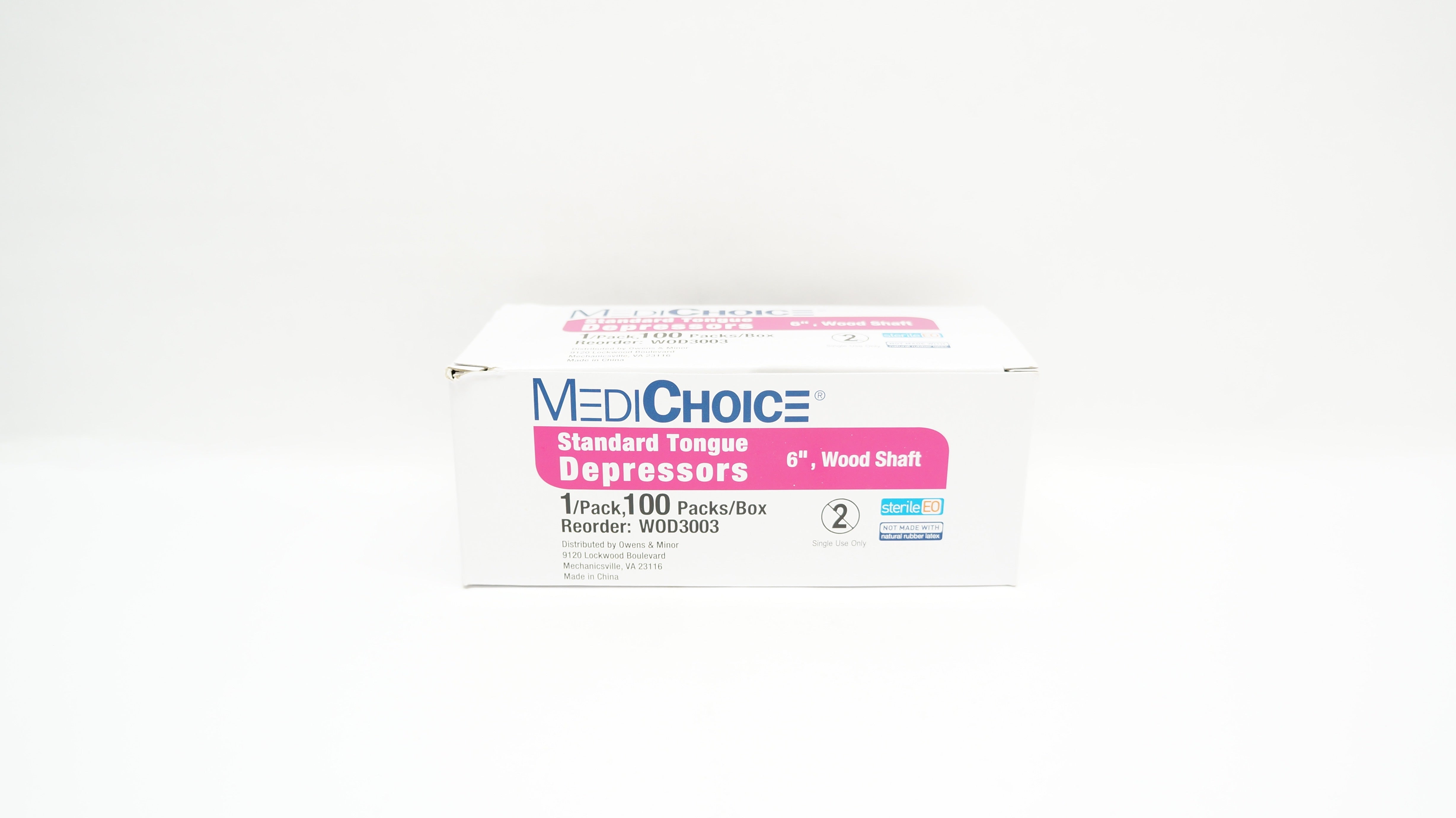 MediChoice WOD3003 Standard Tongue Depressors 6inch Wood Shaft - Box of 100 (x)