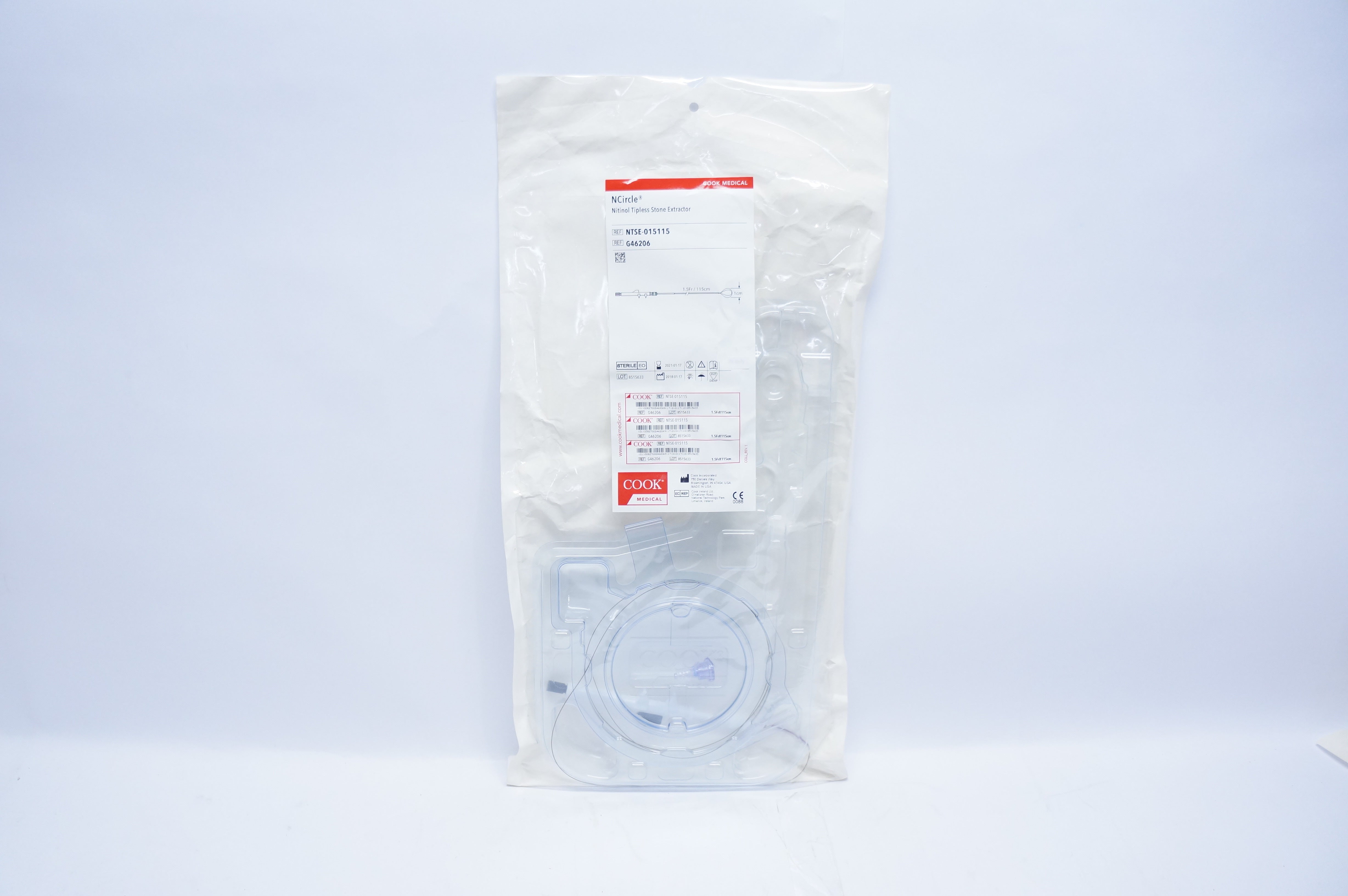 Cook G46206 NCircle Nitinol Tipless Stone Extractor 1.5Fr x1cm