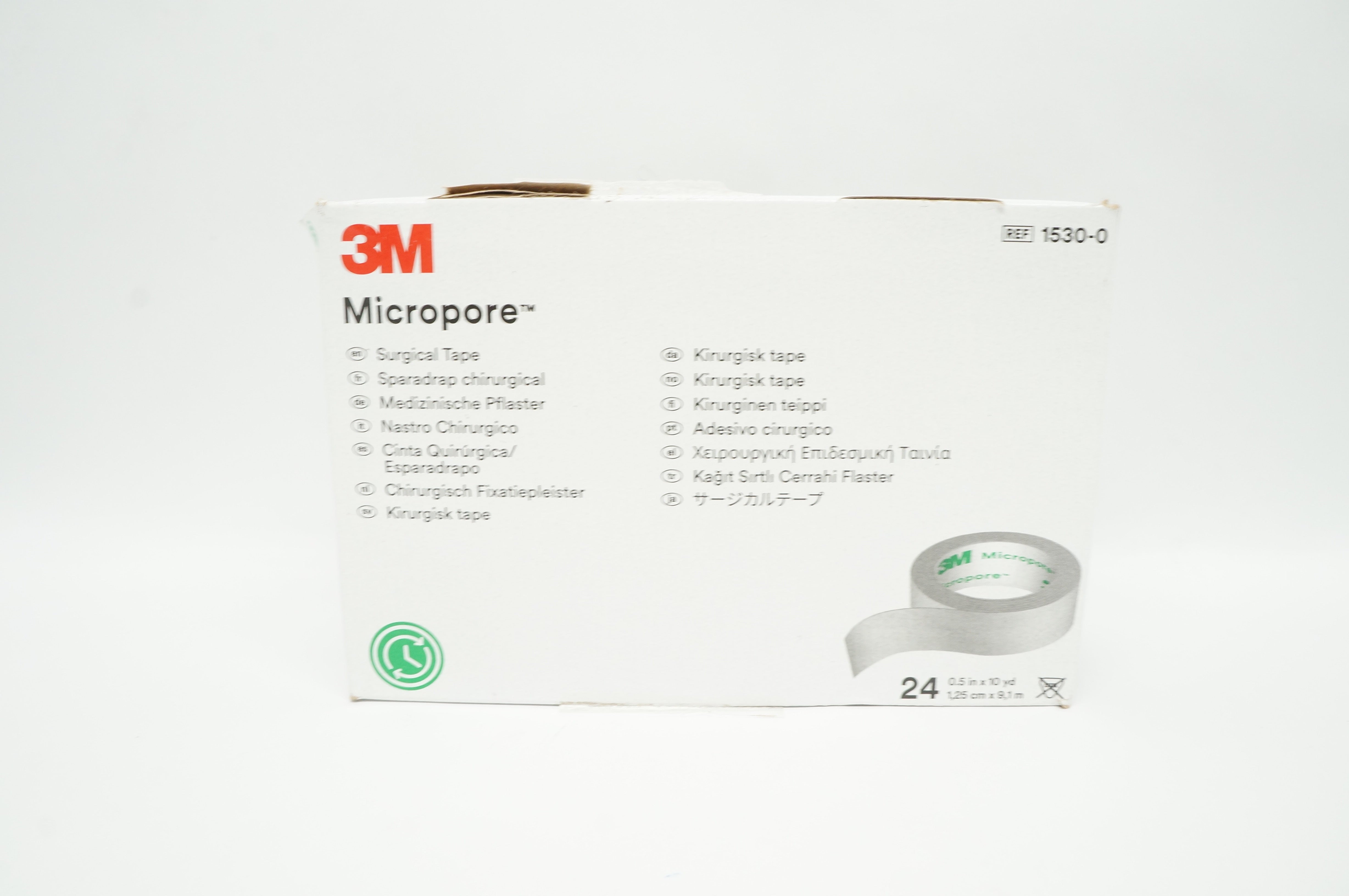3M 1530-0 Micropore Surgical Tape 0.5 inch x 10 yd - Box of 24